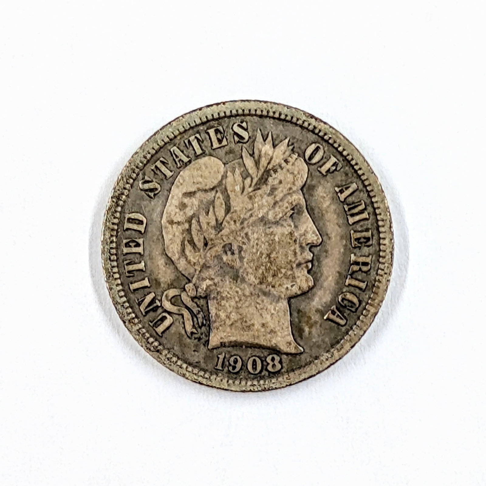 1908 Silver Barber Dime: Silver