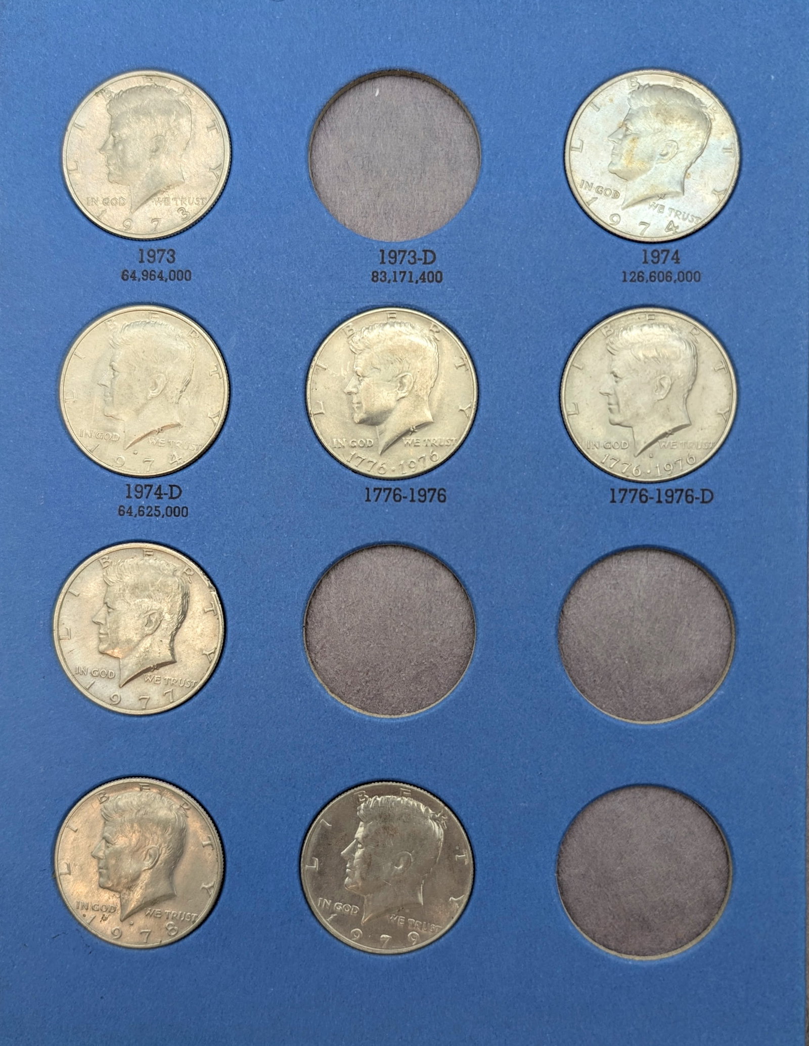 Whitman John F Kennedy Half Dollar Collection Coin Album - 3