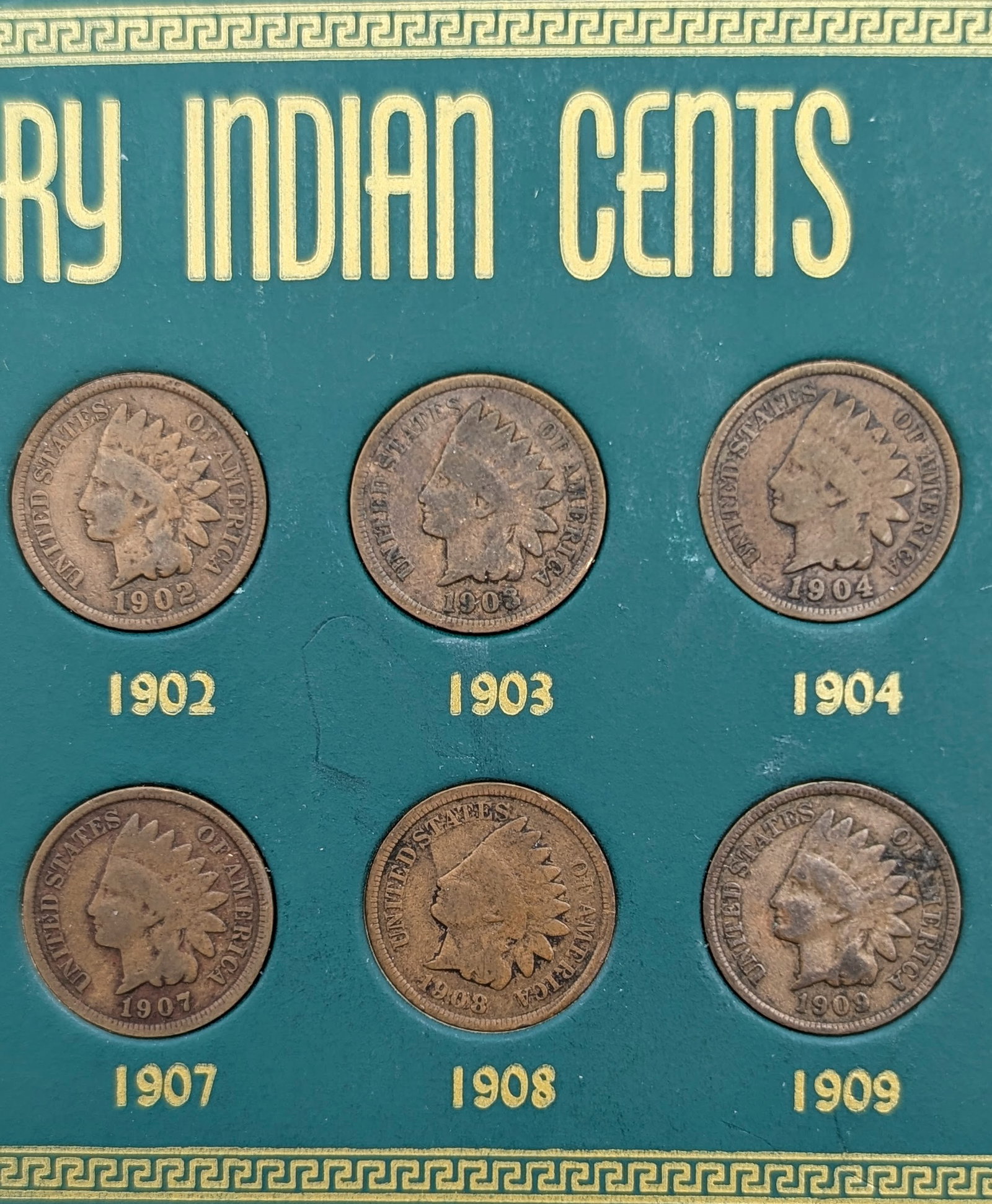 20th Century Indian Cents Collection- 1900-1909 - 3