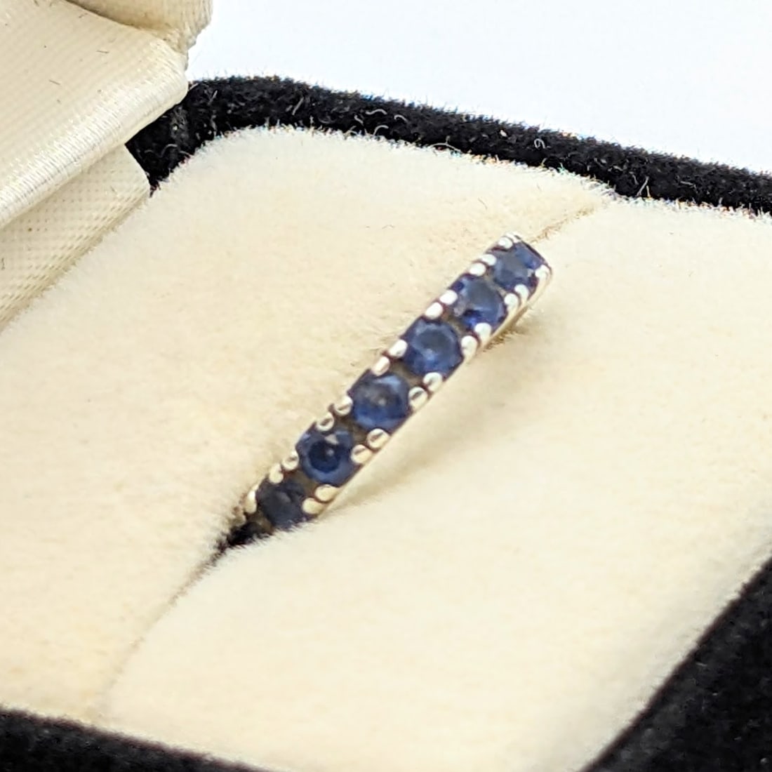 Sterling Silver Eternity Band w/ Blue Stones - 2