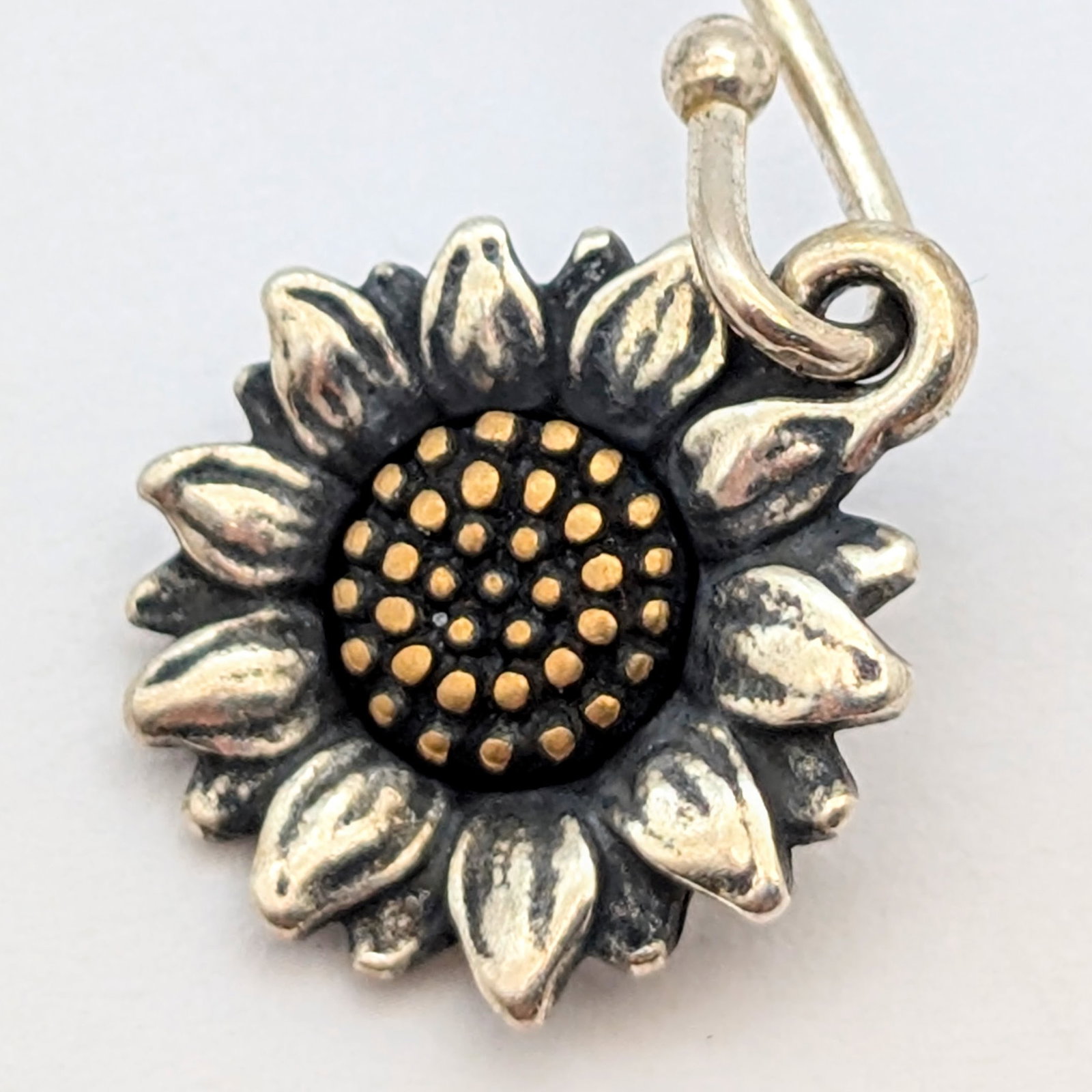 James Avery Sterling Silver & Bronze Sunflower Dangle Earrings - 2