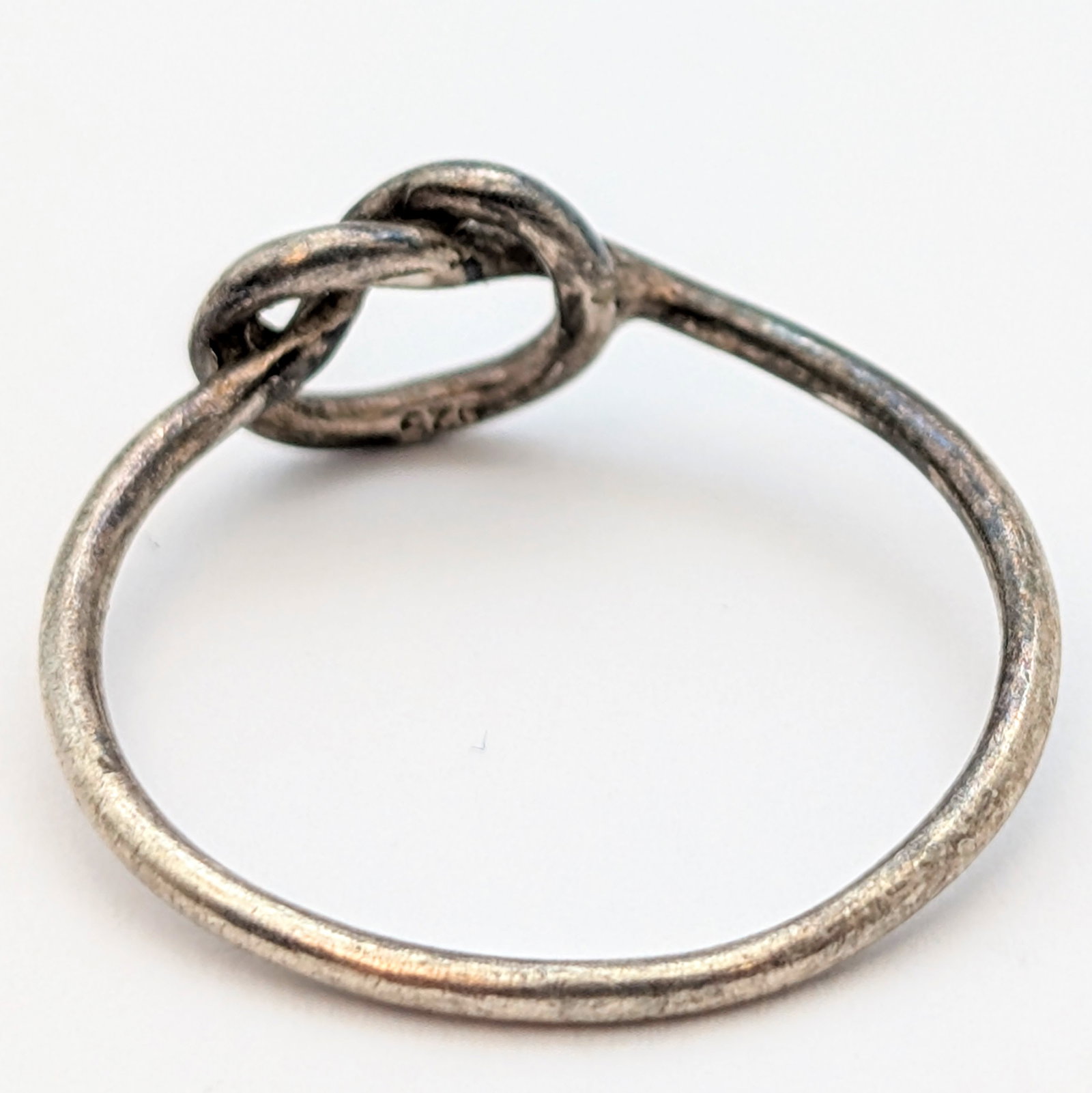 Lot of 2 Sterling Silver Rings- Feather, Knot - 6