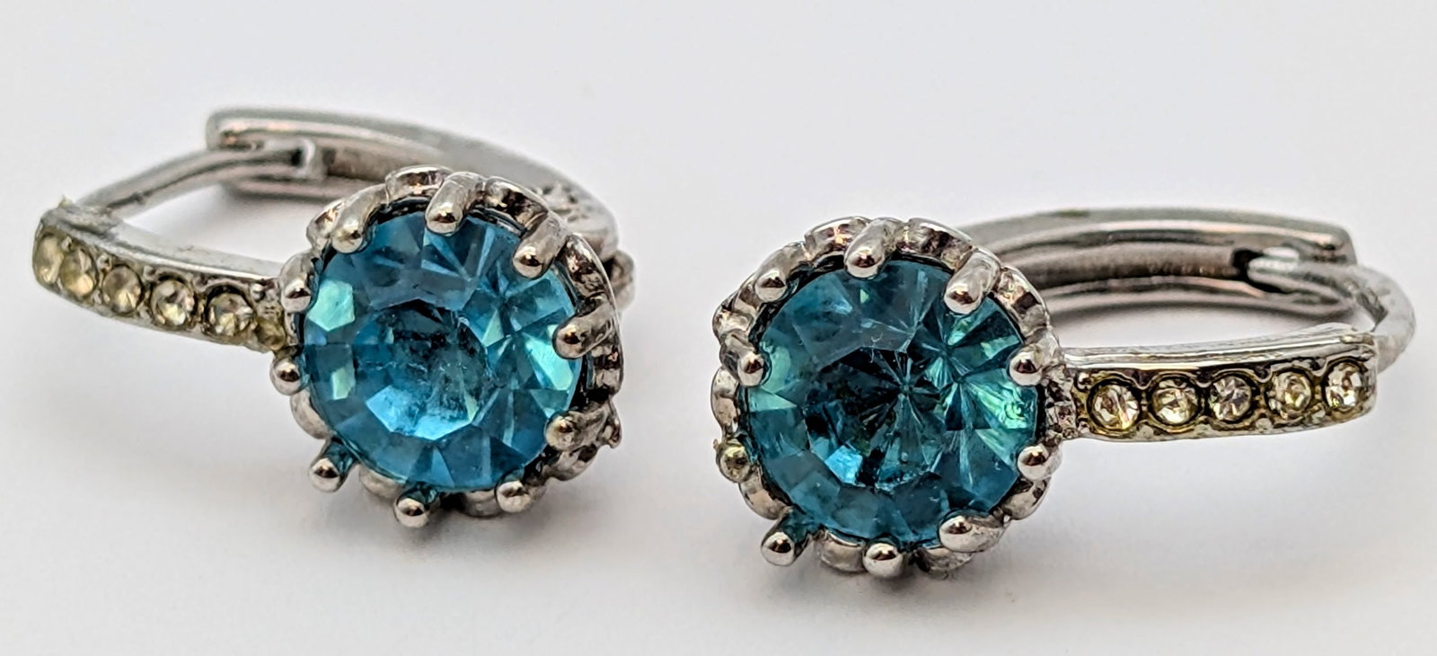 Lot of 2 Sterling Silver Stud Earrings- Blue Stones, Pink Opals - 6