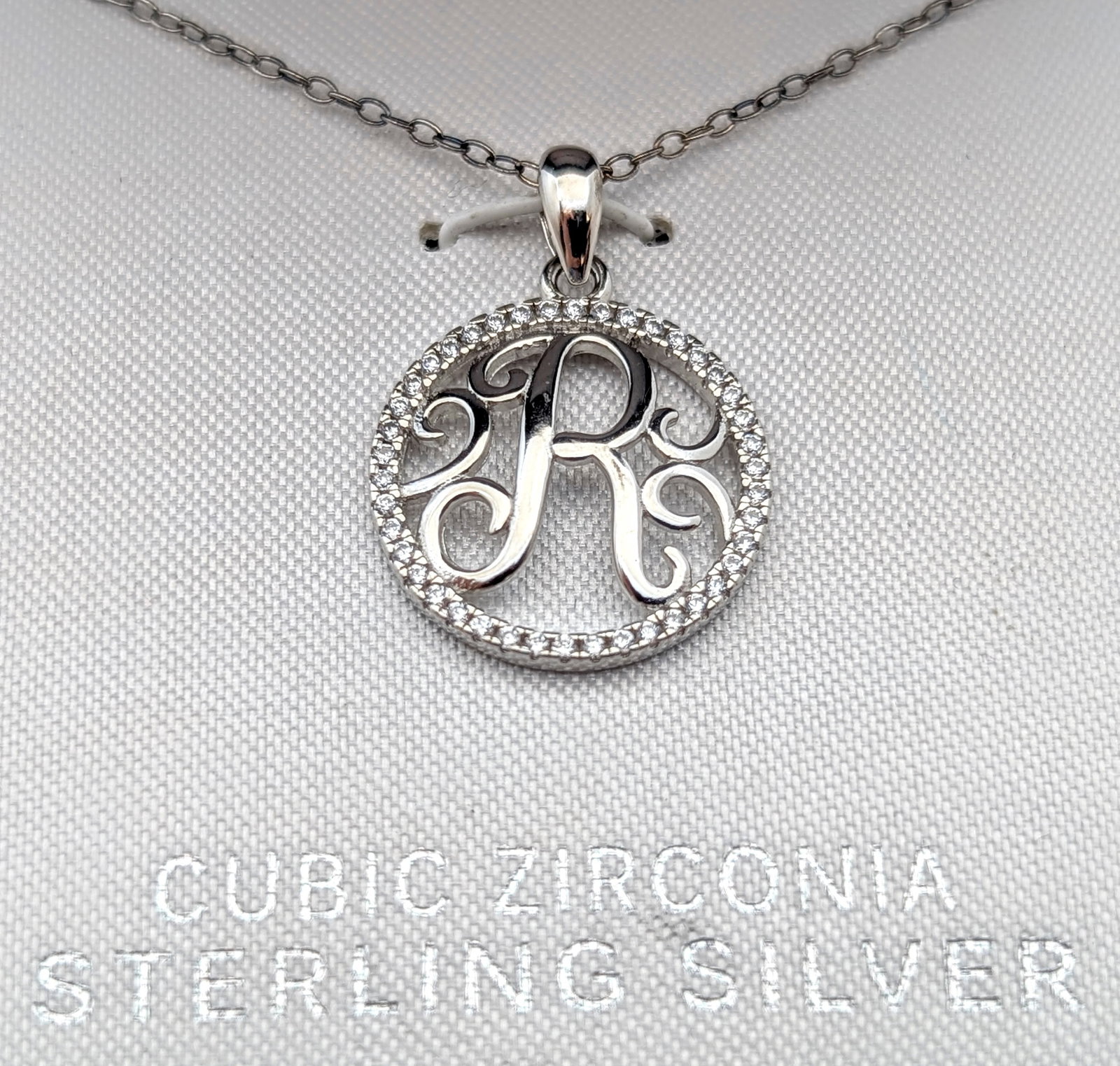 Primrose Sterling Silver Necklace w/ Initial 'R' - 2