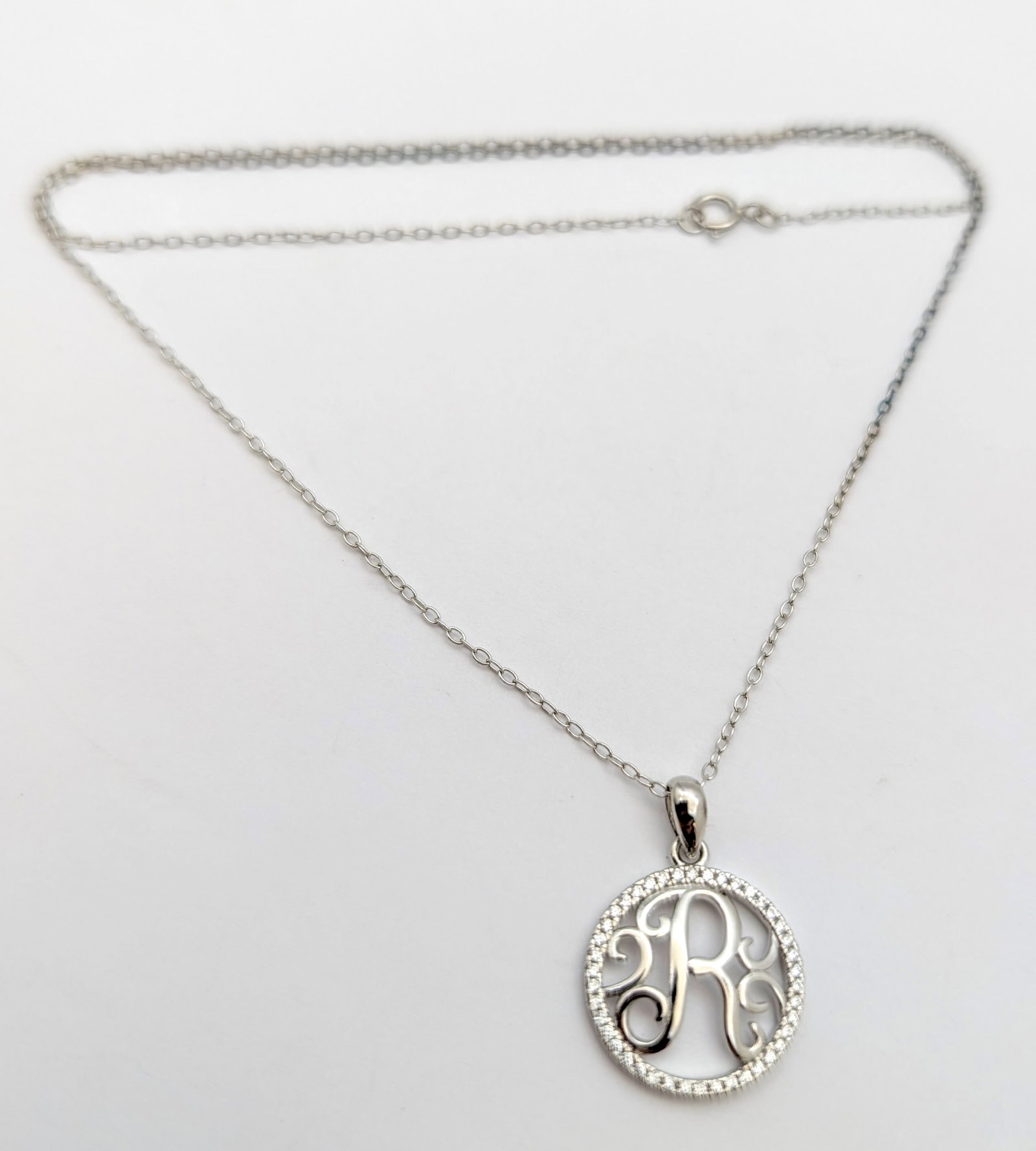 Primrose Sterling Silver Necklace w/ Initial 'R' - 4