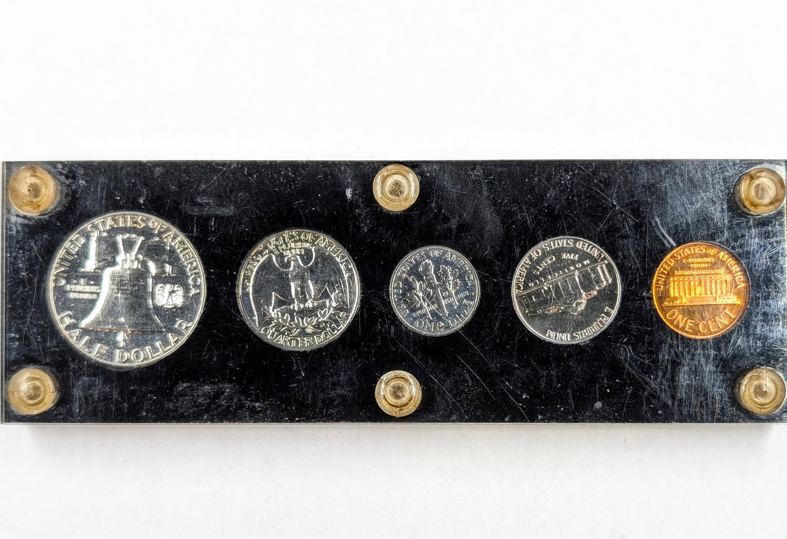 1962 US Mint Silver Proof Set in Capital Plastics Case- w/ Silver Half, Quarter, & Dime - 2
