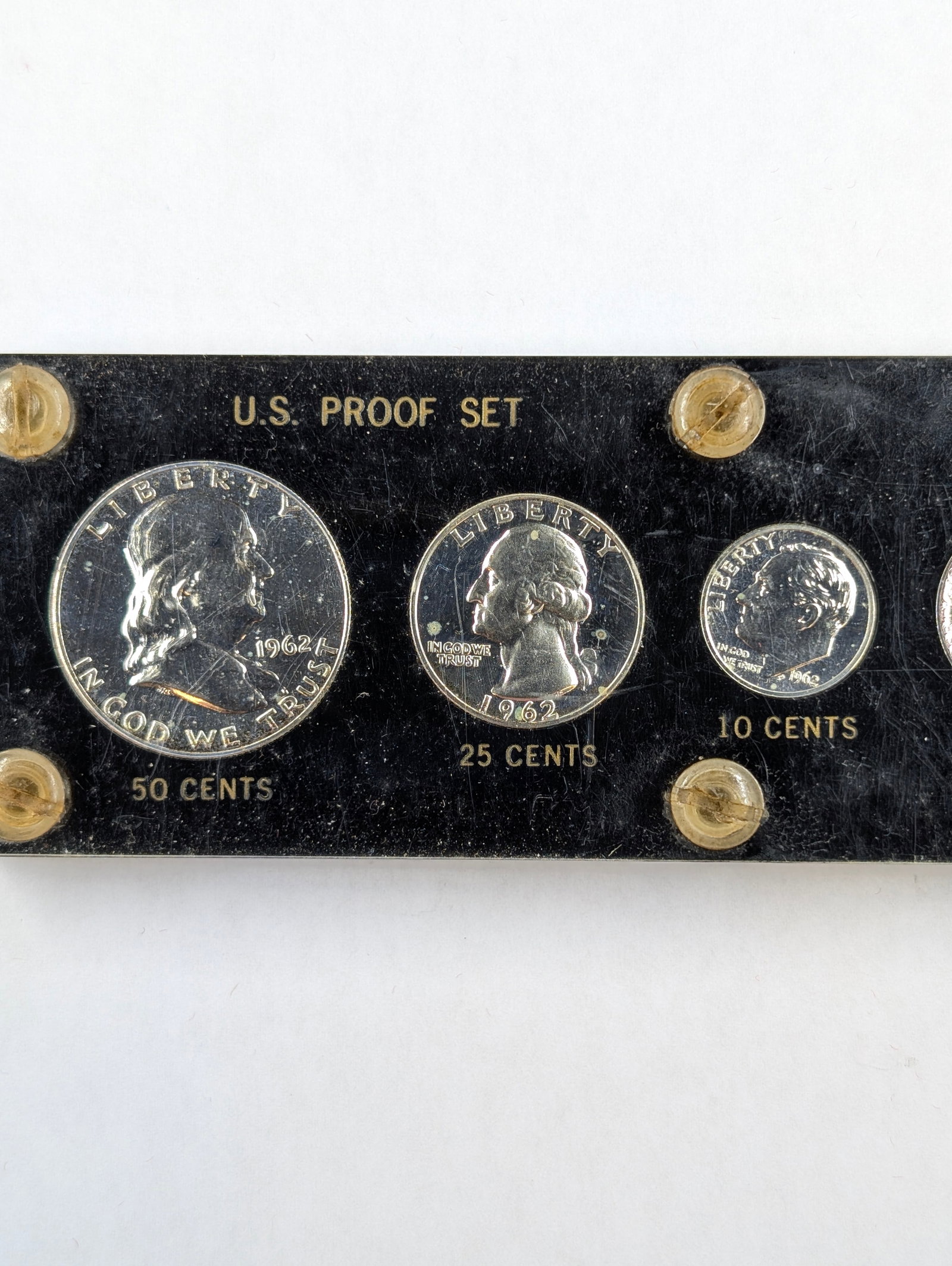 1962 US Mint Silver Proof Set in Capital Plastics Case- w/ Silver Half, Quarter, & Dime - 3
