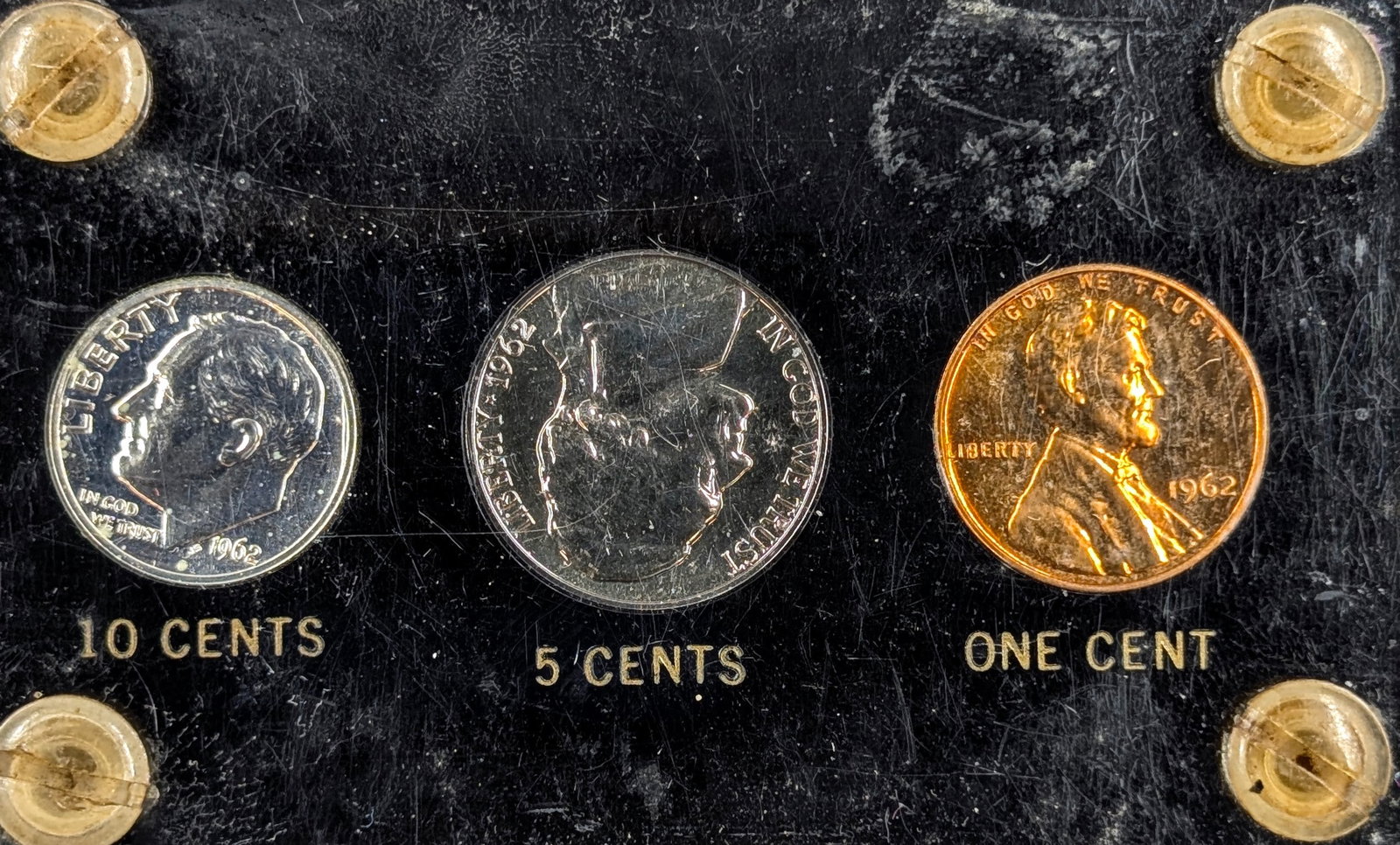 1962 US Mint Silver Proof Set in Capital Plastics Case- w/ Silver Half, Quarter, & Dime - 4