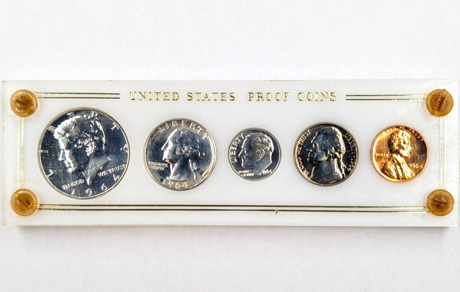 1964 US Mint Silver Proof Set- w/ Silver Half, Quarter, & Dime: Silver