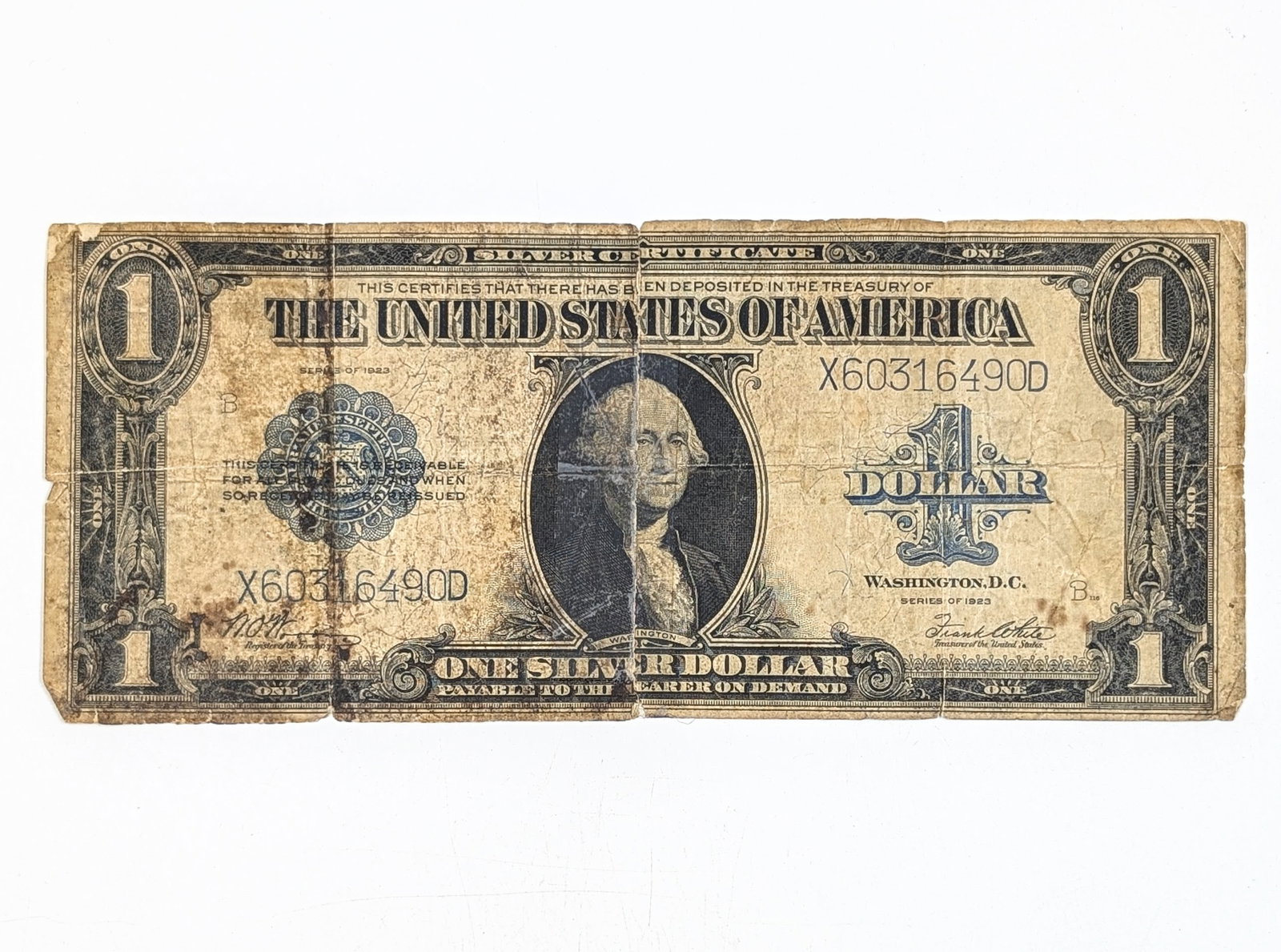 1923 $1 Note - Silver Certificate- Funny Back: Commonly nicknamed a " Horse Blanket" note due to its larger size Heavily Circulated