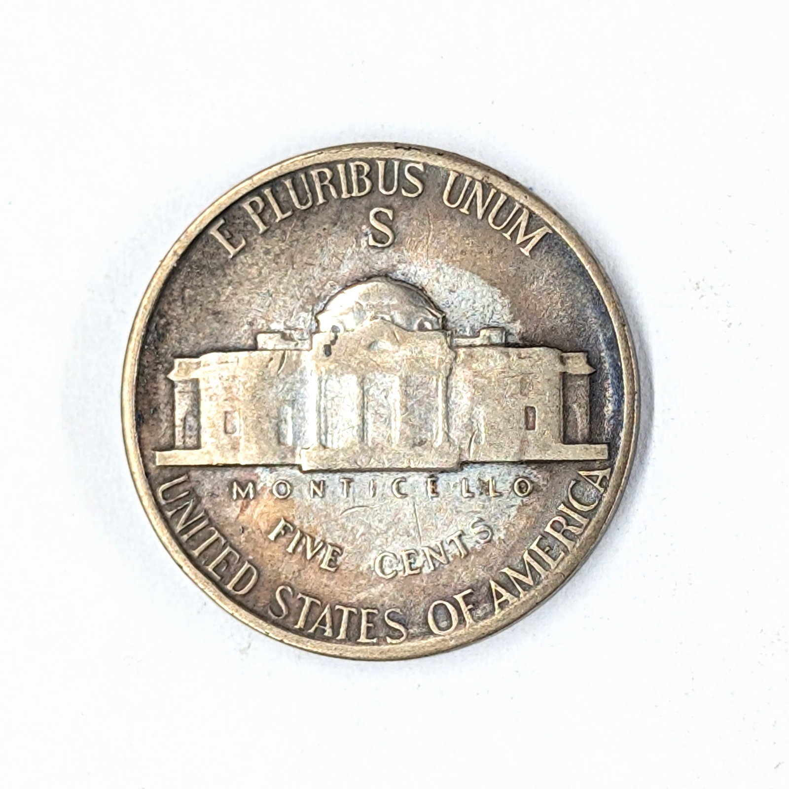 1943-S Silver War Nickel- Toned - 2