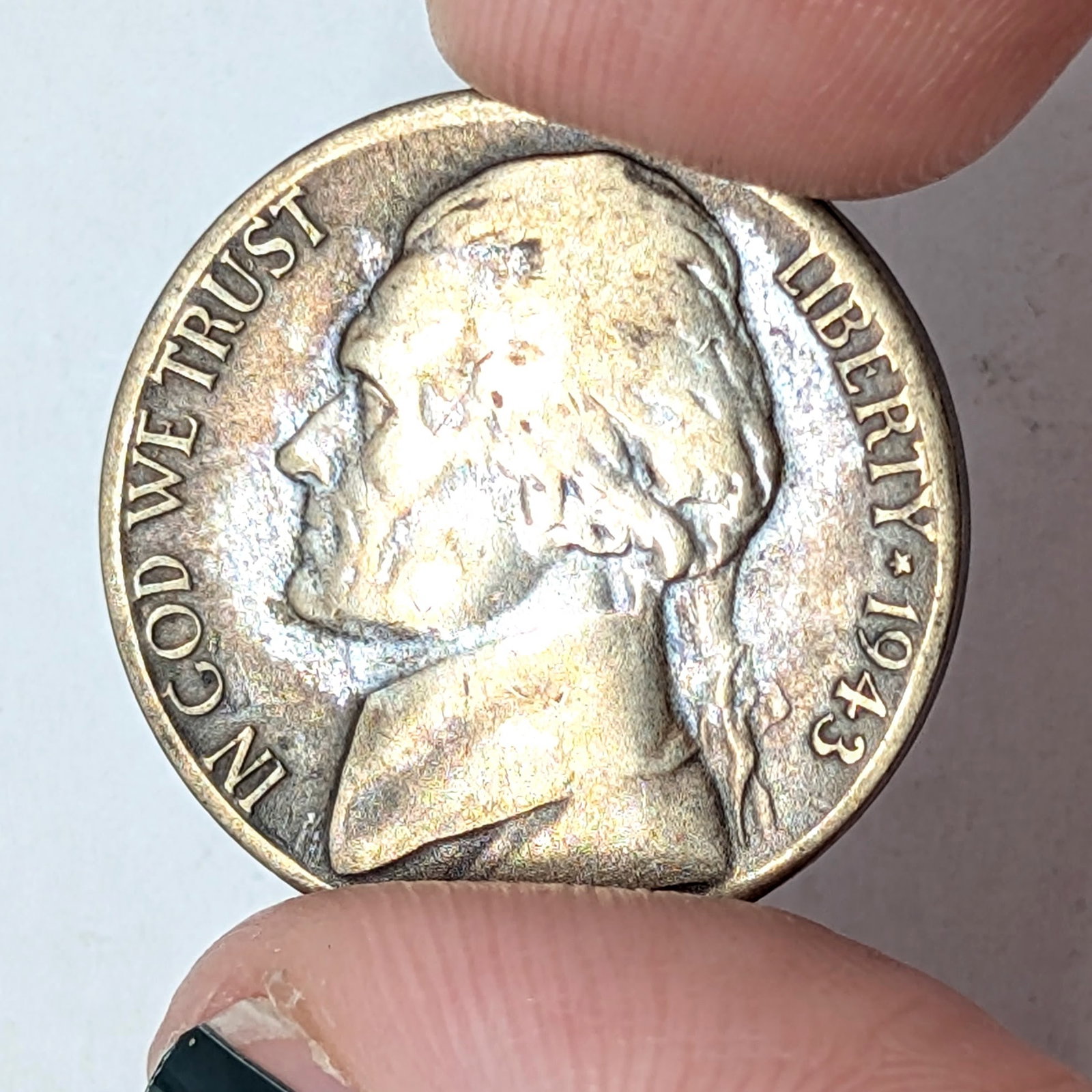 1943-S Silver War Nickel- Toned - 3