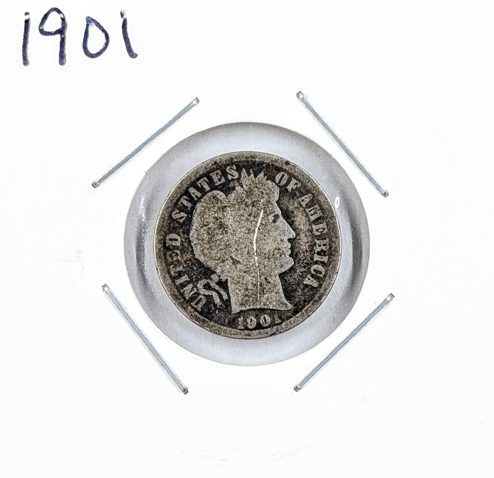 1901 Silver Barber Dime: Silver