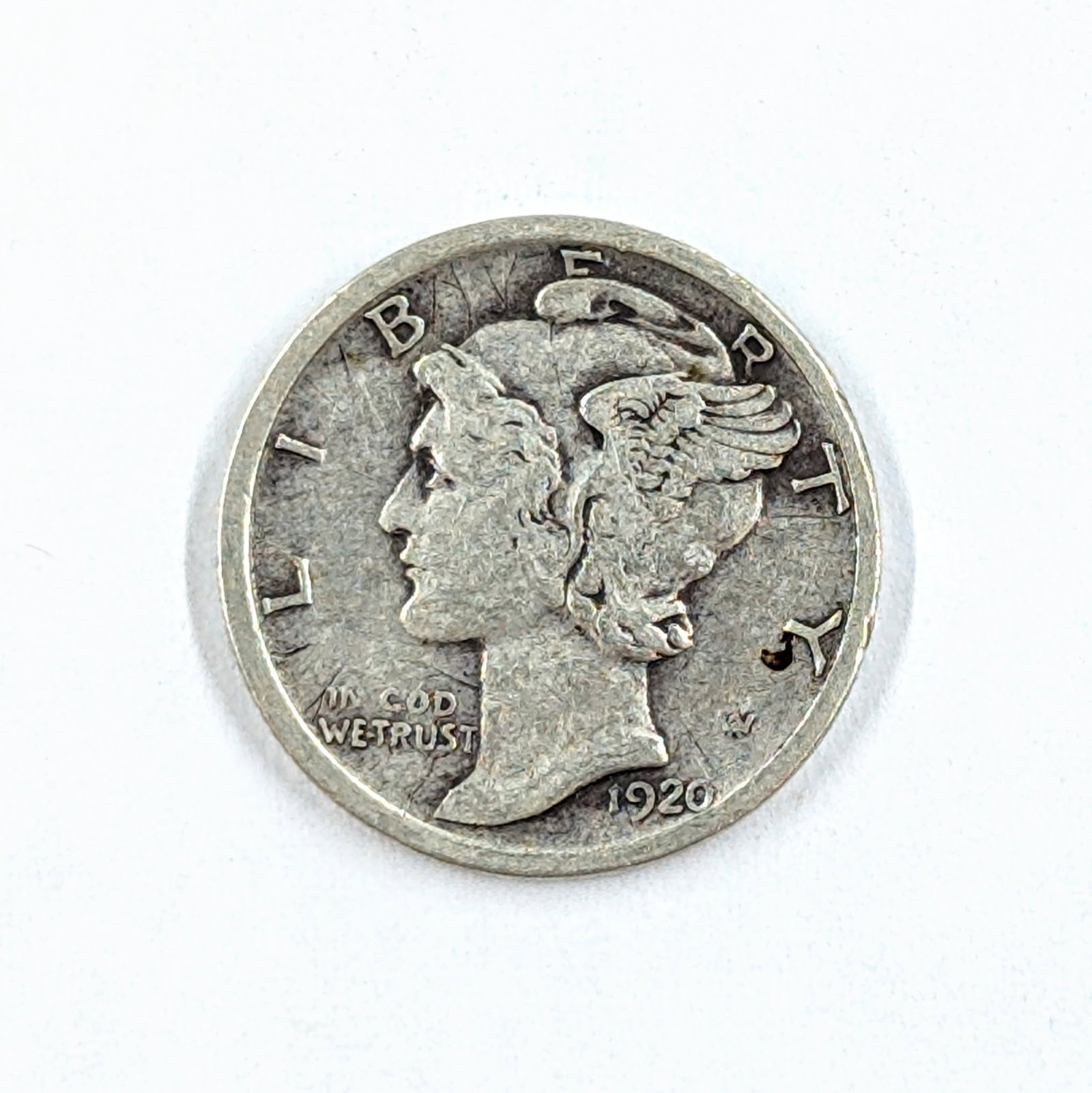 1920-D Silver Mercury Dime: Silver