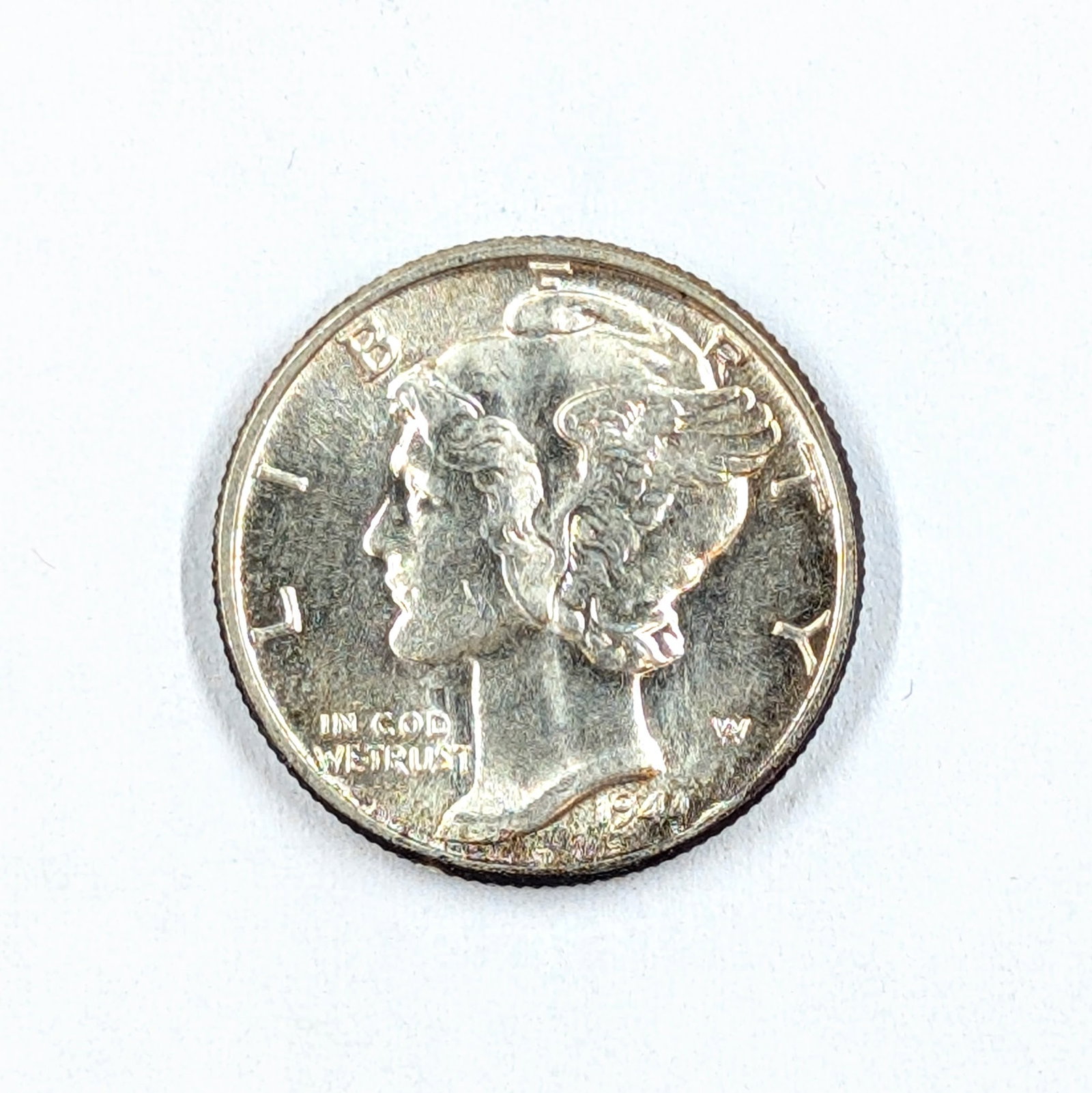 1944 Silver Mercury Dime- AU: Silver