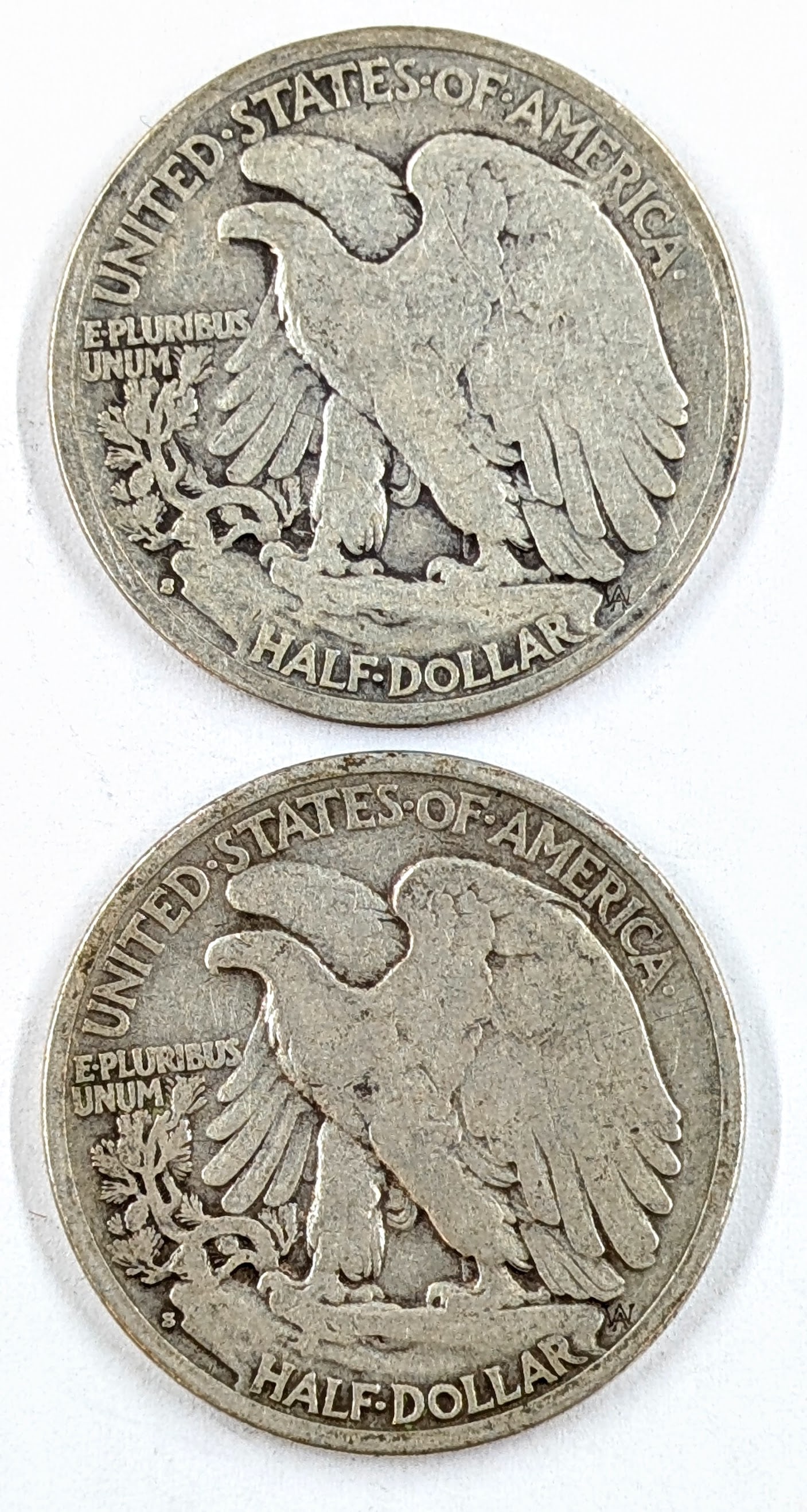 Lot of 2 Silver Walking Liberty Half Dollars- 1935-S, 1936-S - 2