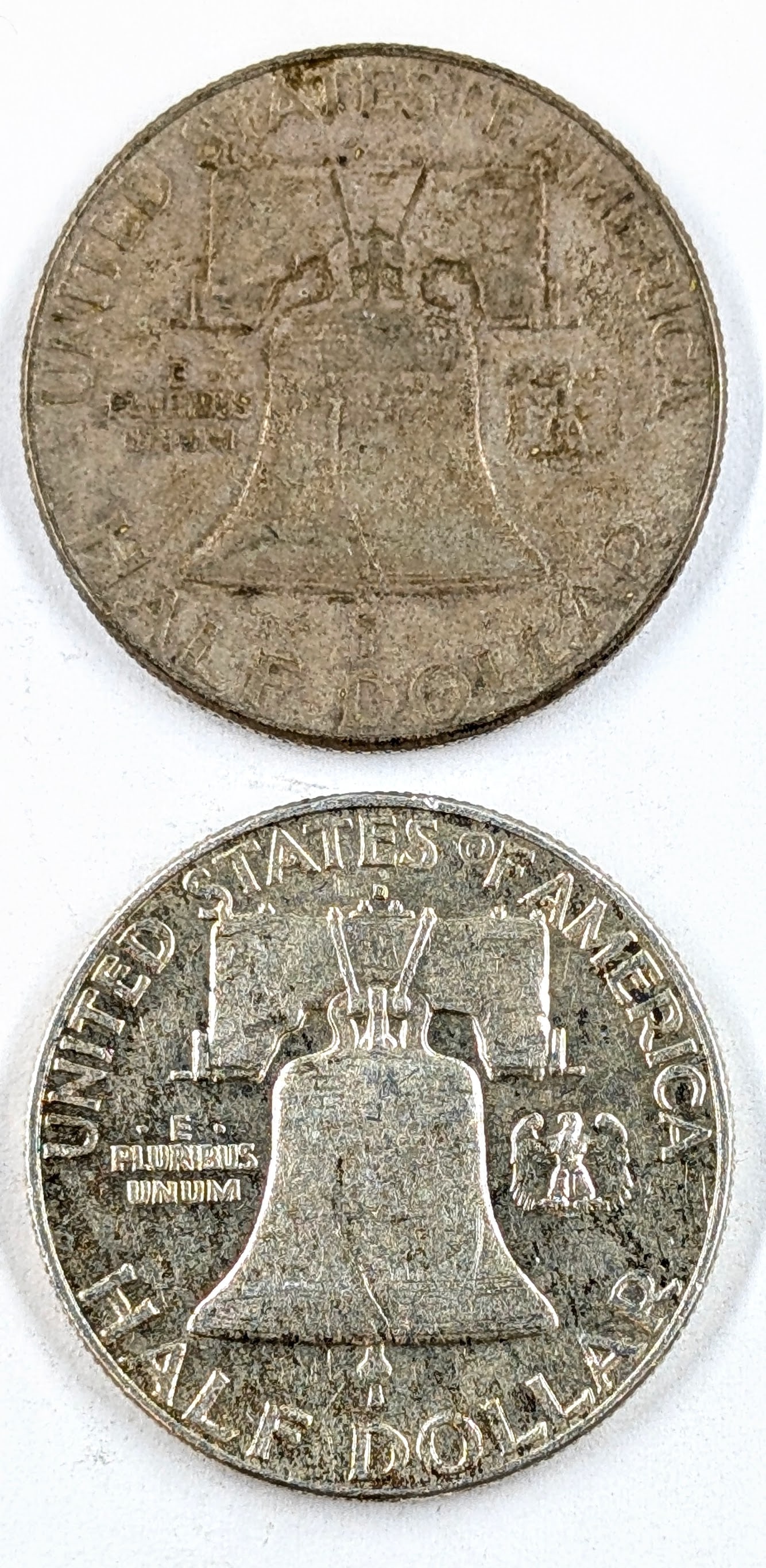 Lot of 2 Silver Franklin Half Dollars- 1960, 1963-D - 2