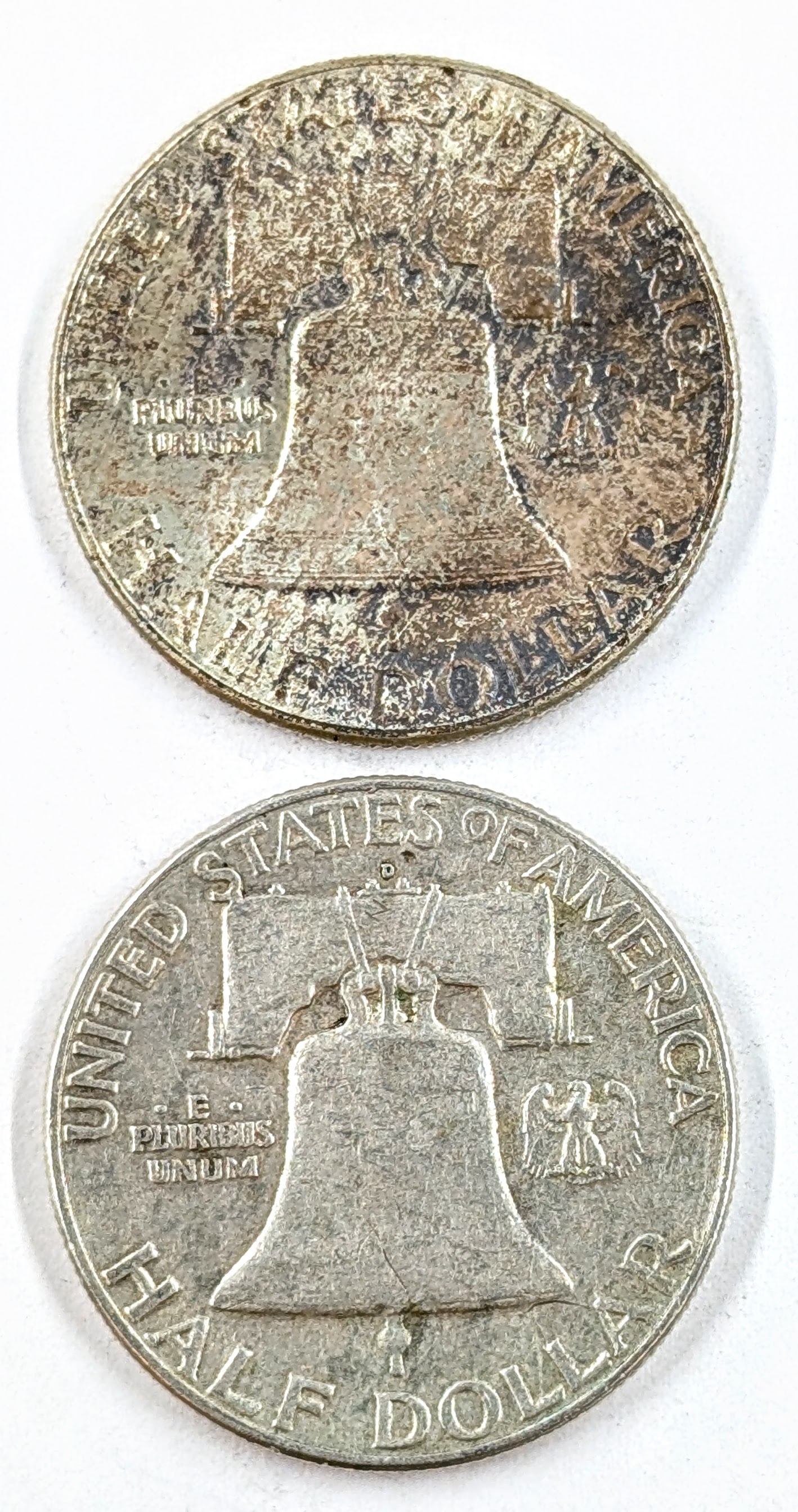 Lot of 2 Silver Franklin Half Dollars- 1961, 1963-D - 2