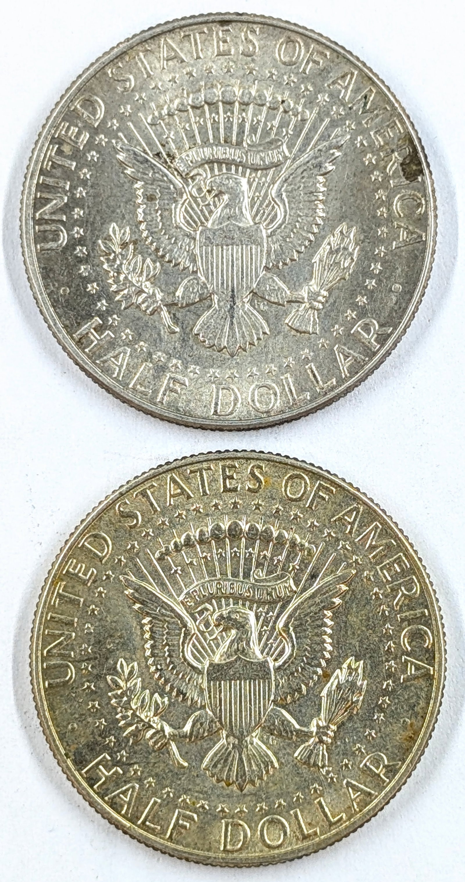 Lot of 2 Silver John F Kennedy Half Dollars - 1967 - 2
