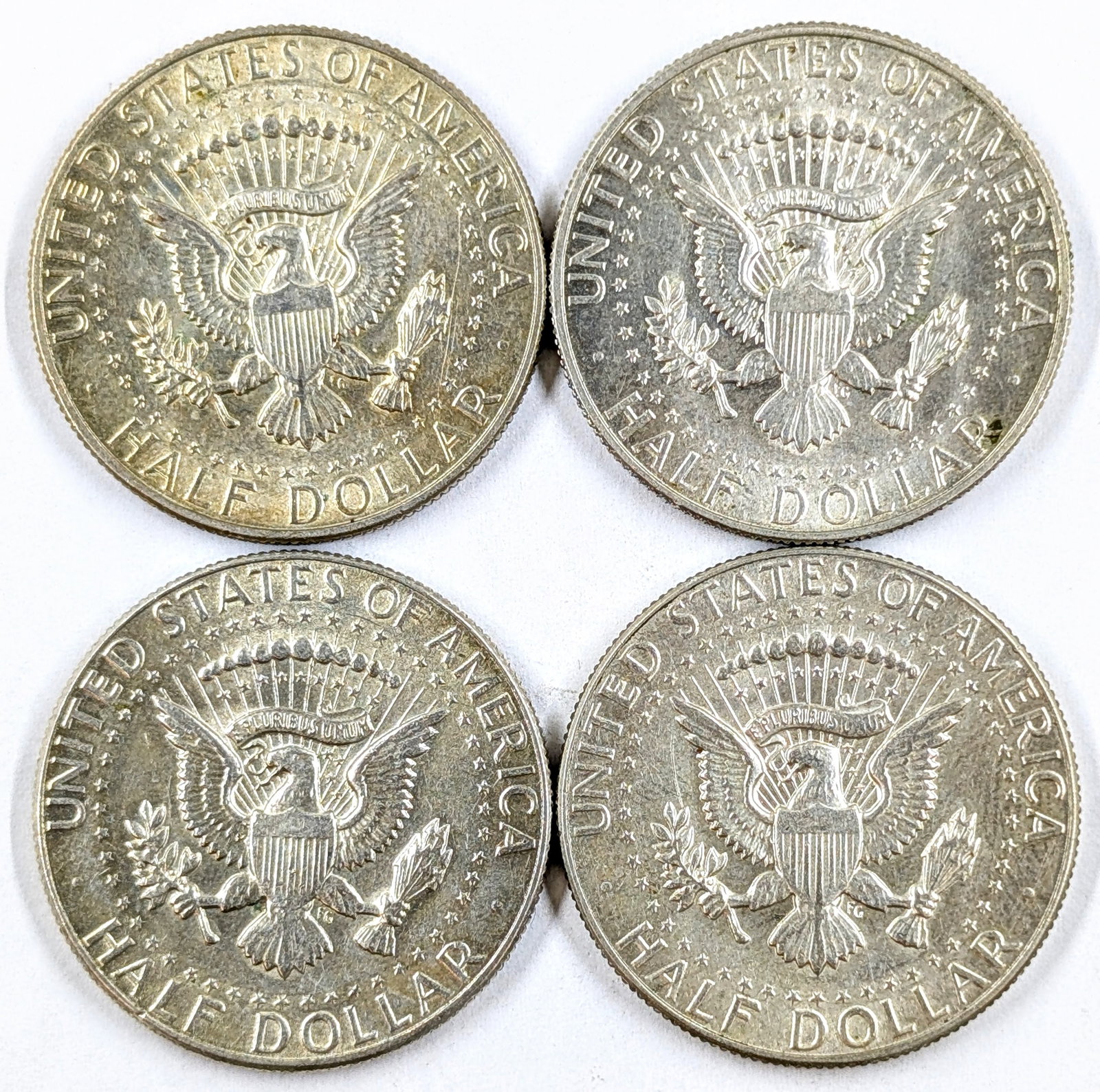 Lot of 4 Silver John F Kennedy Half Dollars - 1967-1969 - 2