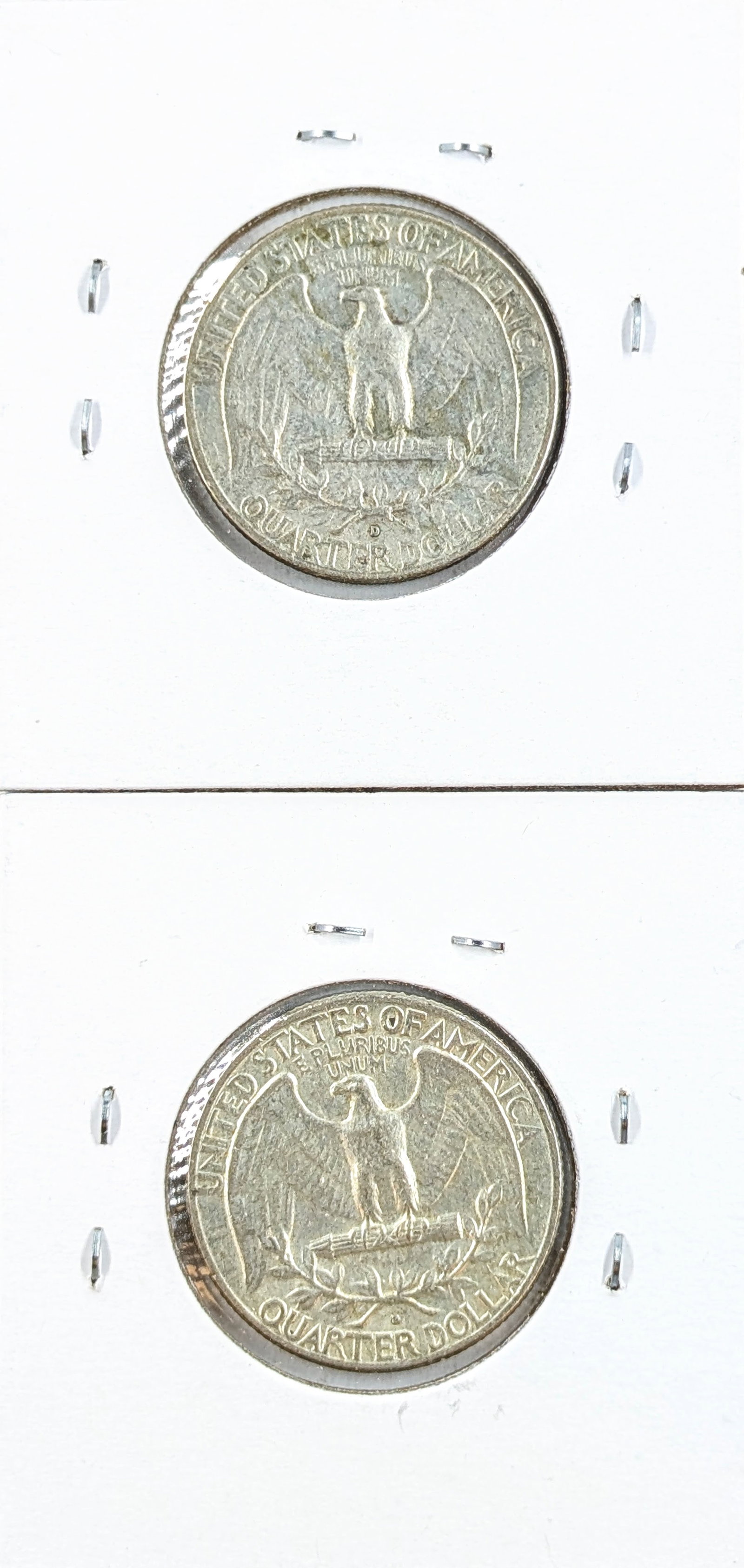 Lot of 2 Silver Washington Quarters- 1962-D, 1963-D - 2