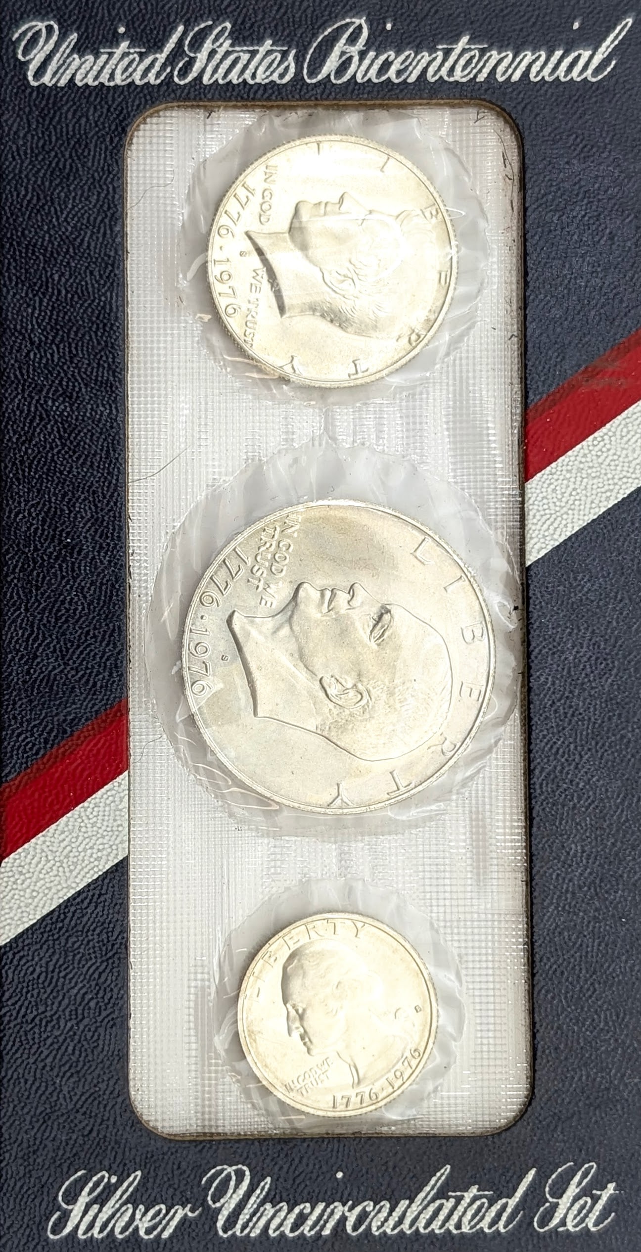 1976 US Mint Bicentennial Silver Uncirculated 3-Coin Set: Silver