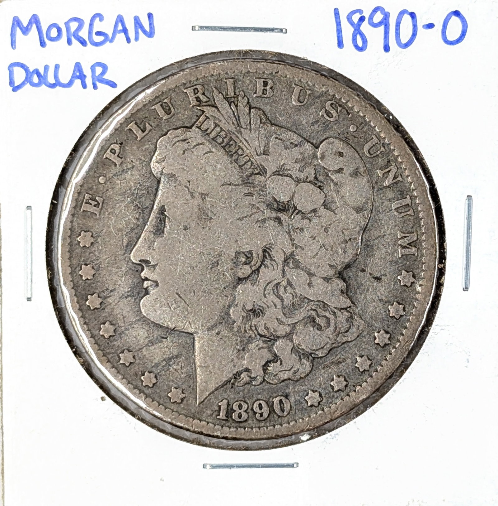 1890-O Morgan Silver Dollar: Silver