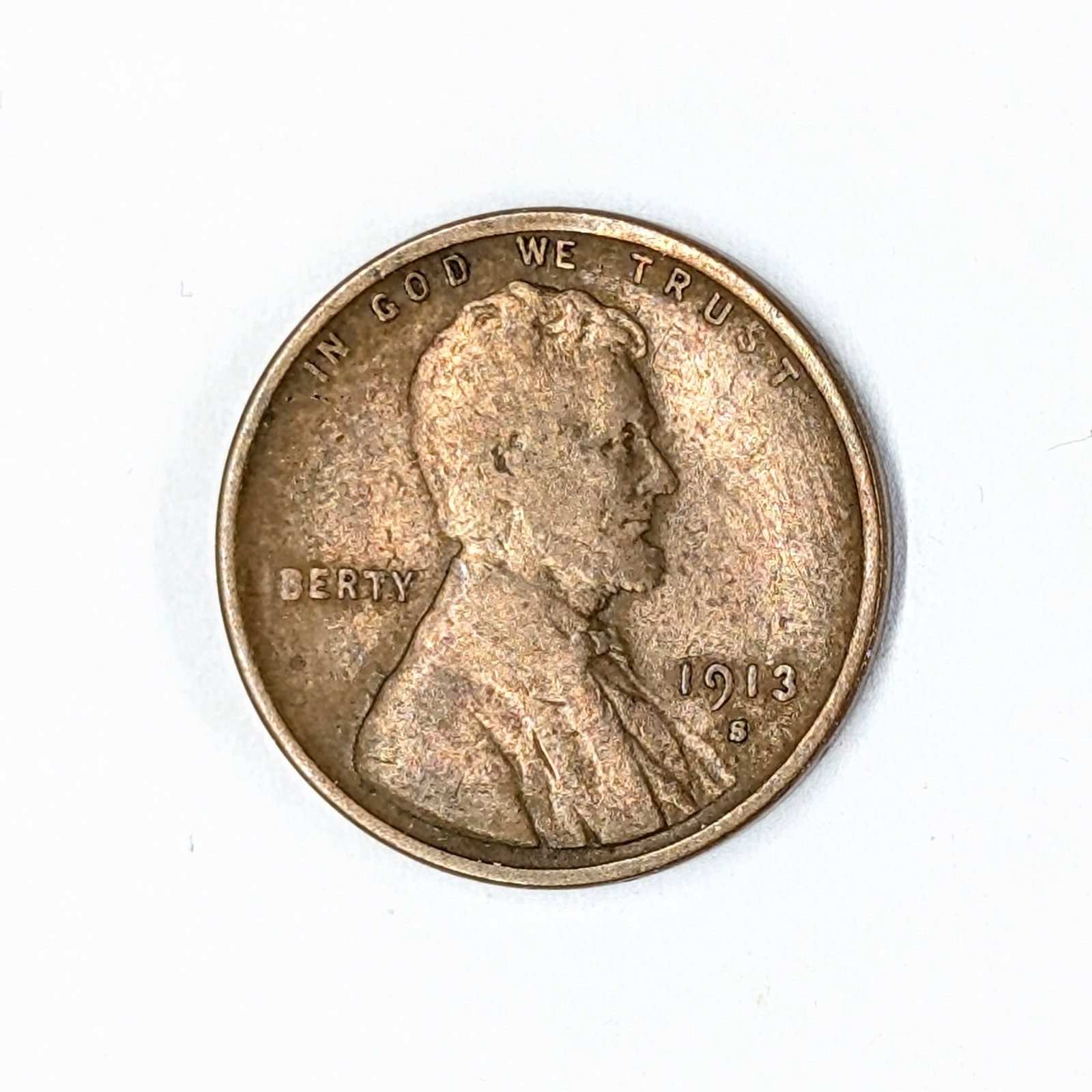 1913-S Wheat Cent- Semi Key Date: Coin