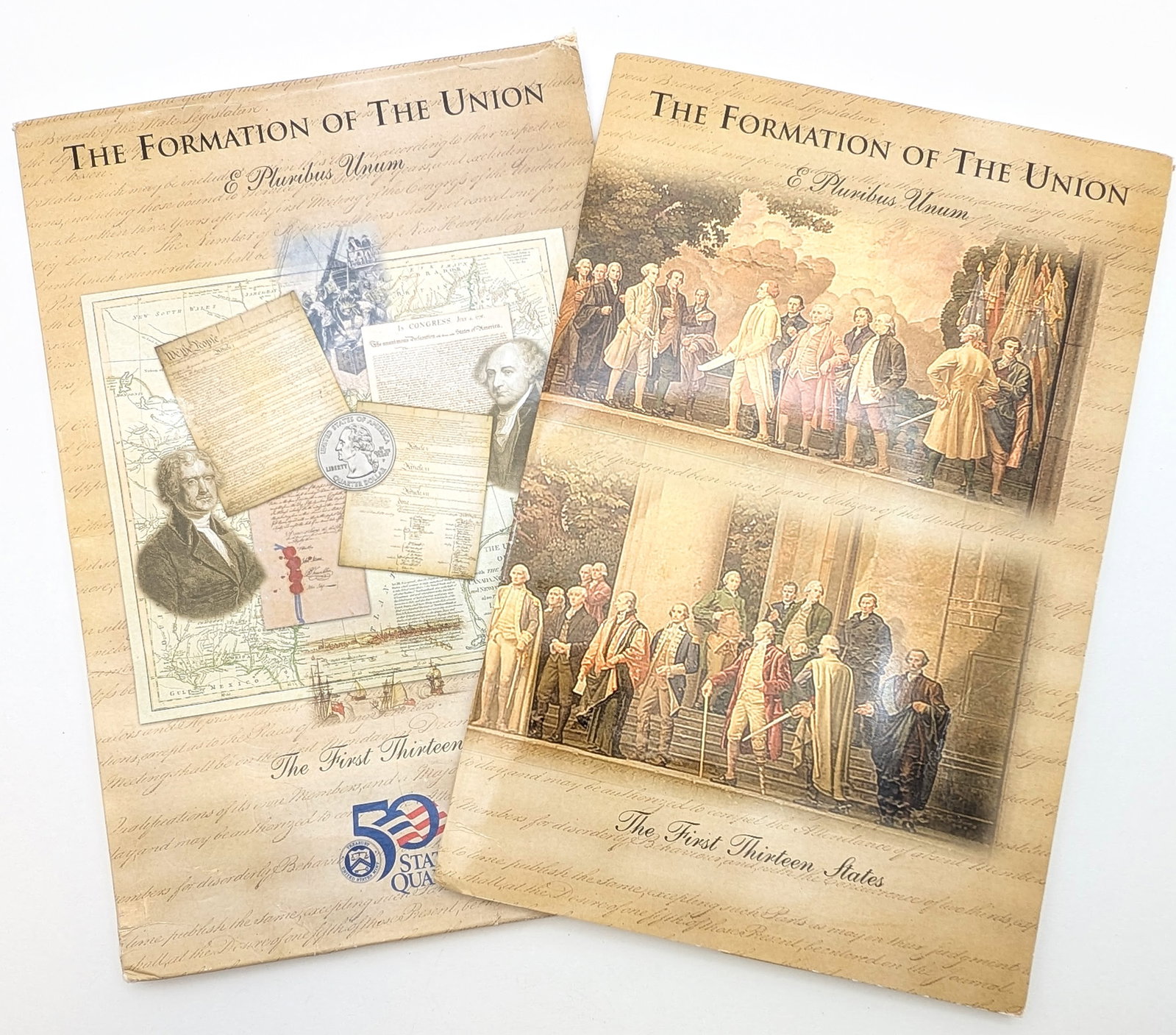 The Formation of the Union- The First Thirteen States Coin Set- P/D: Large Collector book w/26 Total Coins