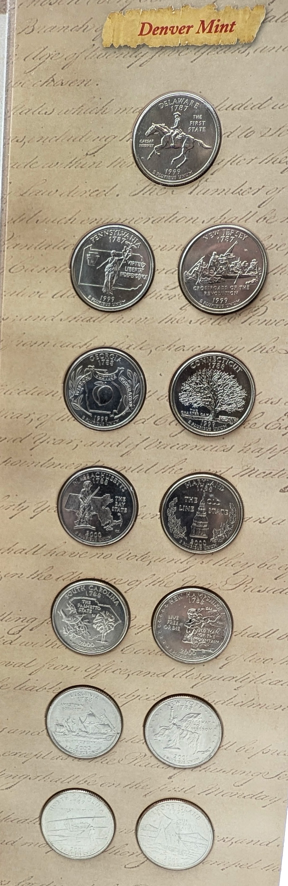 The Formation of the Union- The First Thirteen States Coin Set- P/D - 3