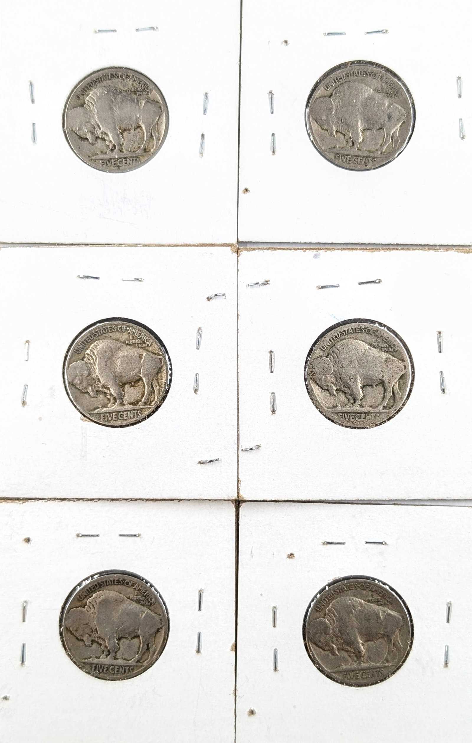 Lot of 6 Buffalo Head Nickels- 1920-1937 - 2