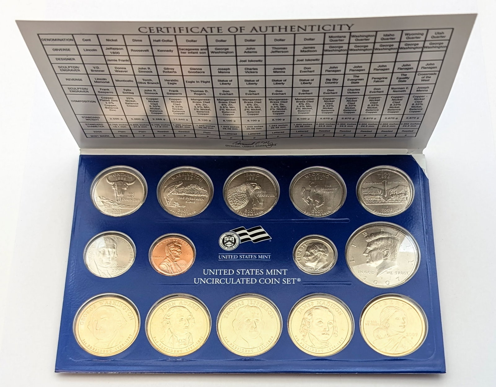 2007 P US Mint Uncirculated Coin Set: Coin