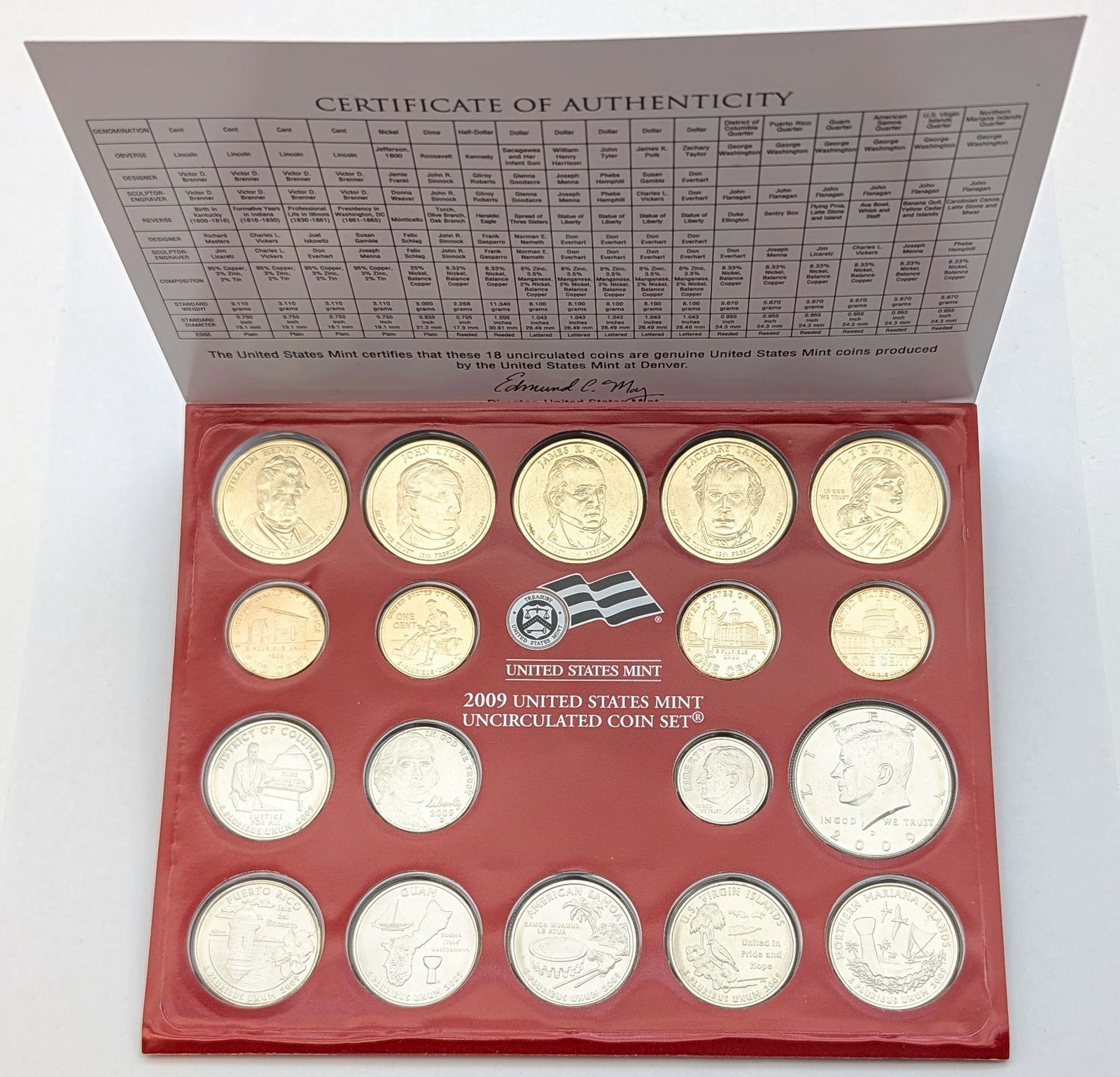 2009 D US Mint Uncirculated Coin Set: Coin