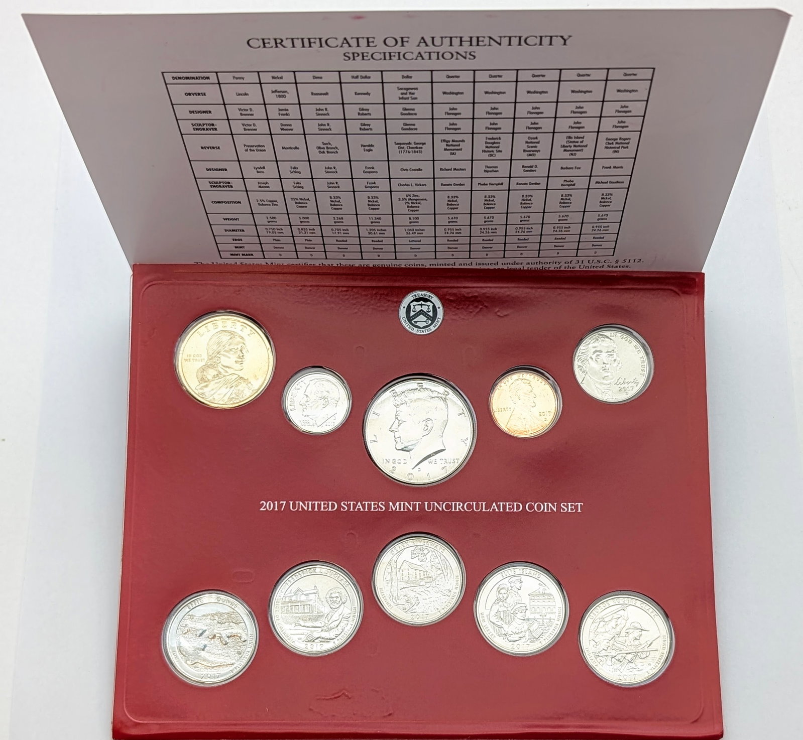 2017 D US Mint Uncirculated Coin Set: Coin