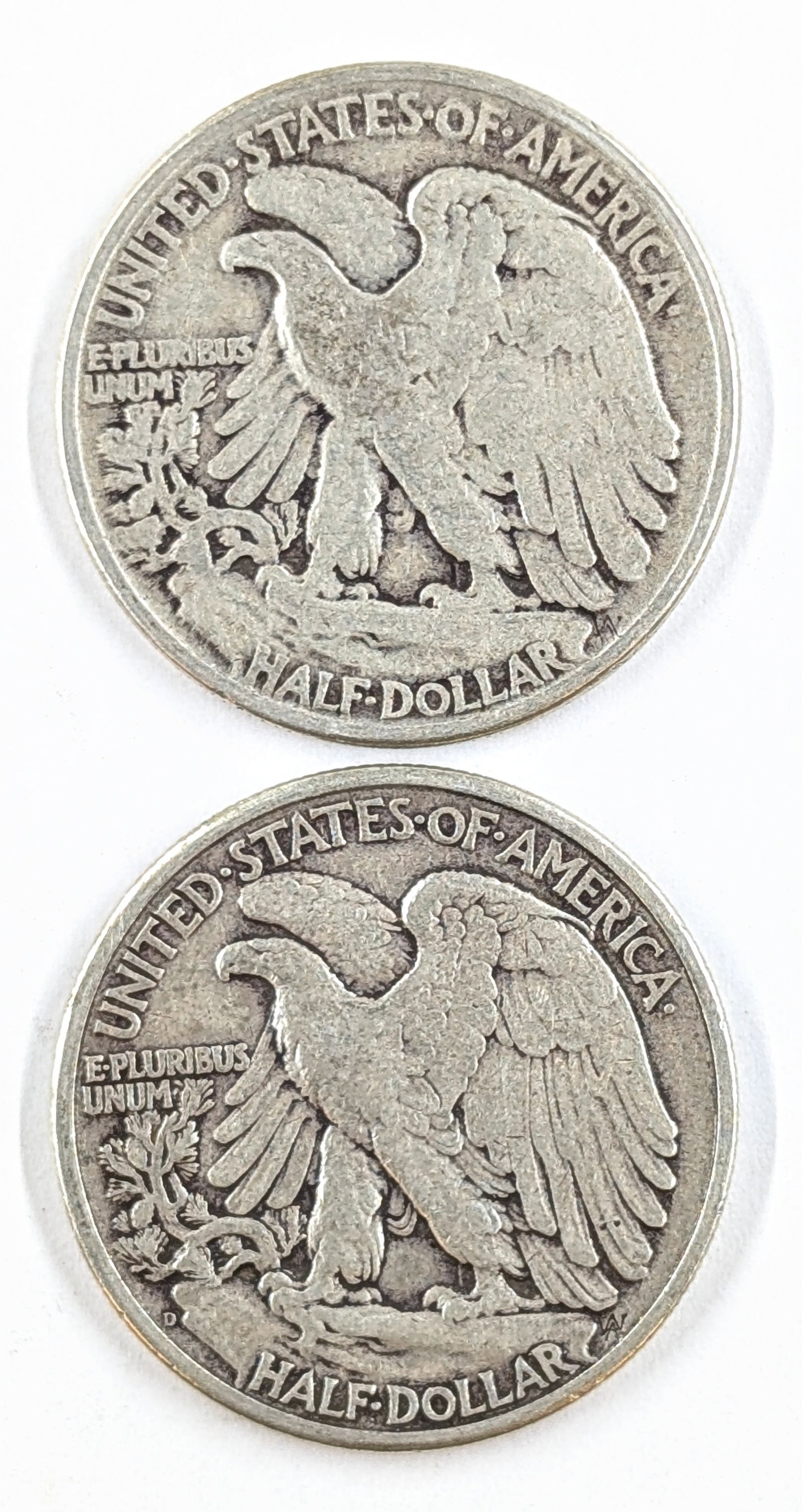 Lot of 2 Silver Walking Liberty Half Dollars 1945 P/D - 2