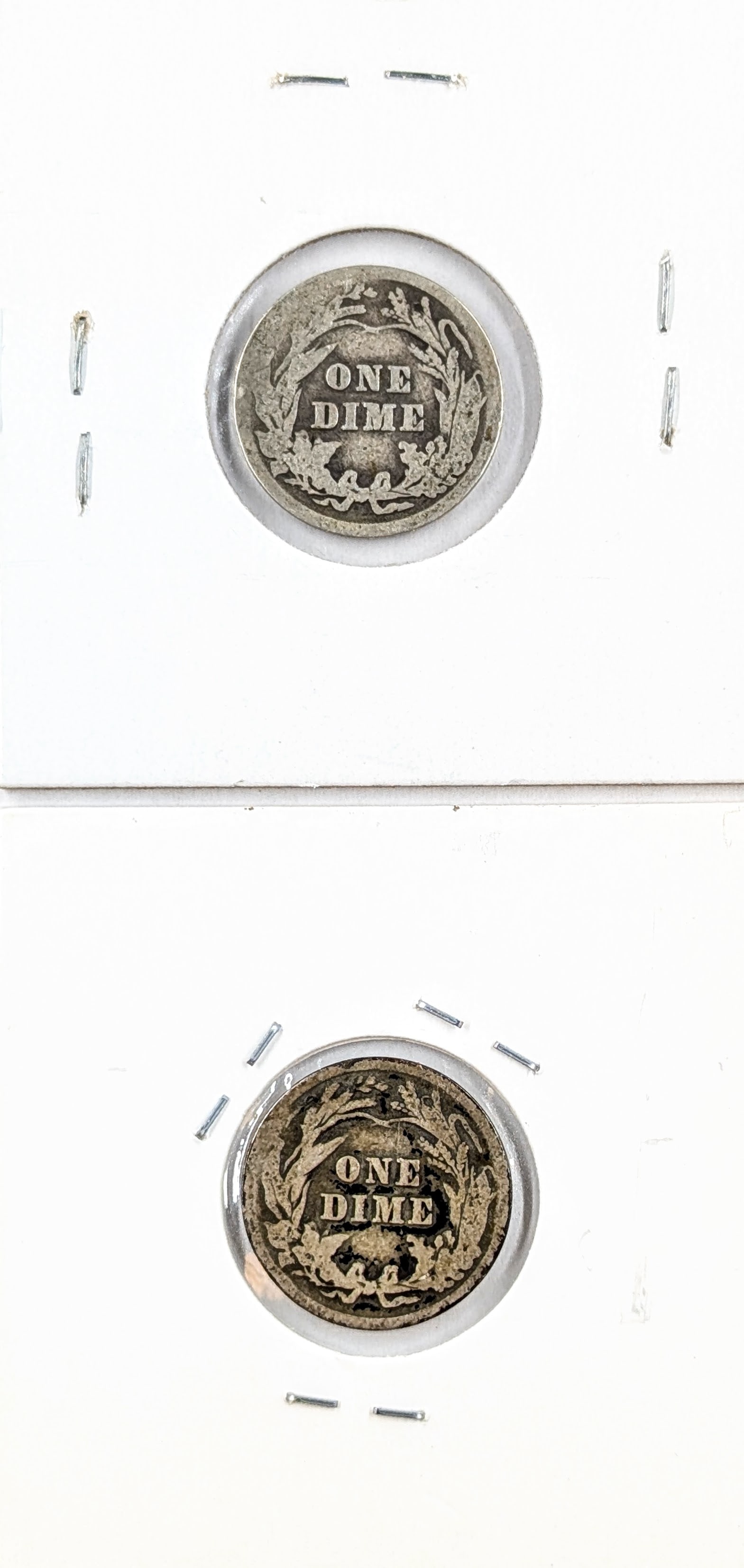 Lot of 2 Silver Barber Dimes- 1902, 1904 - 2