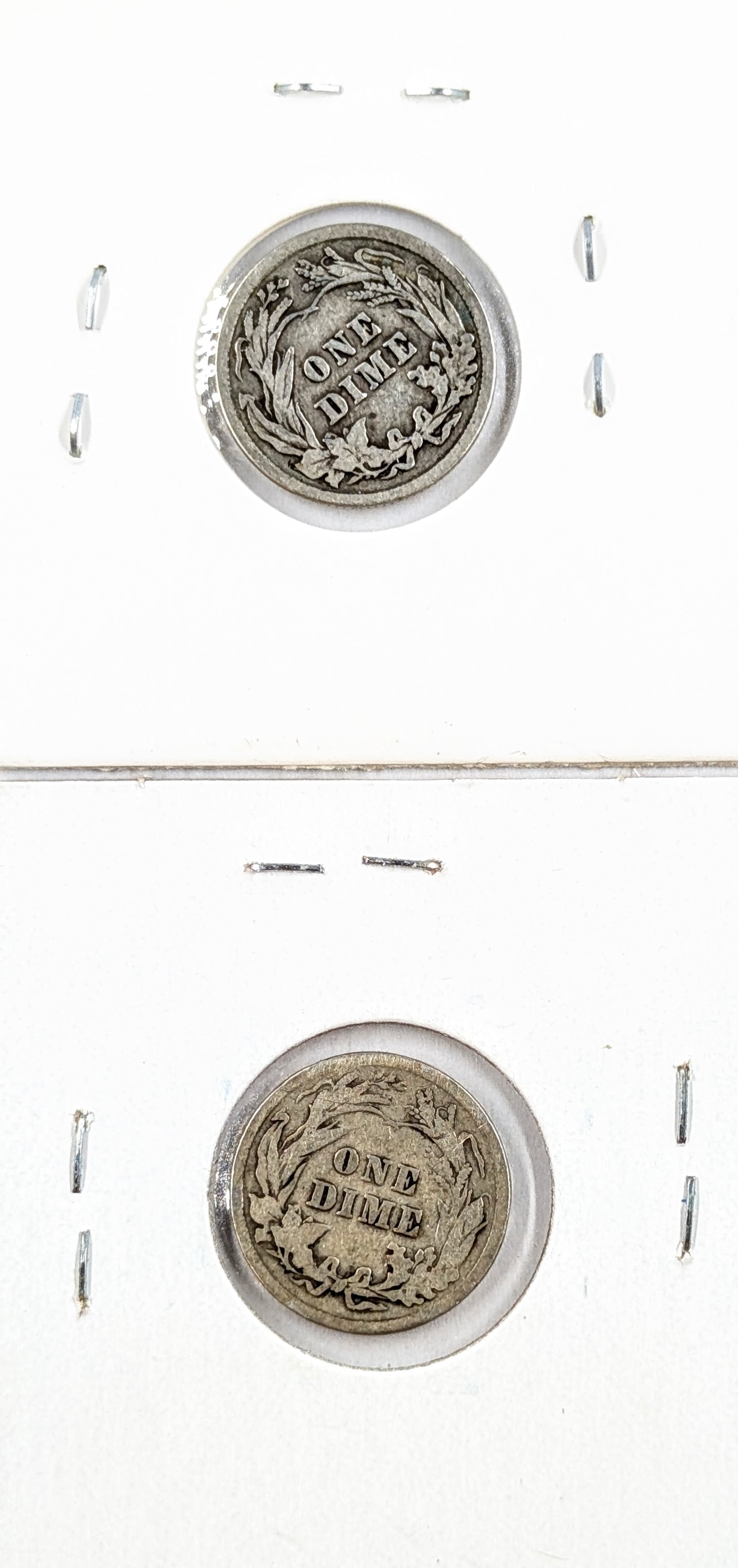 Lot of 2 Silver Barber Dimes- 1913, 1914 - 2