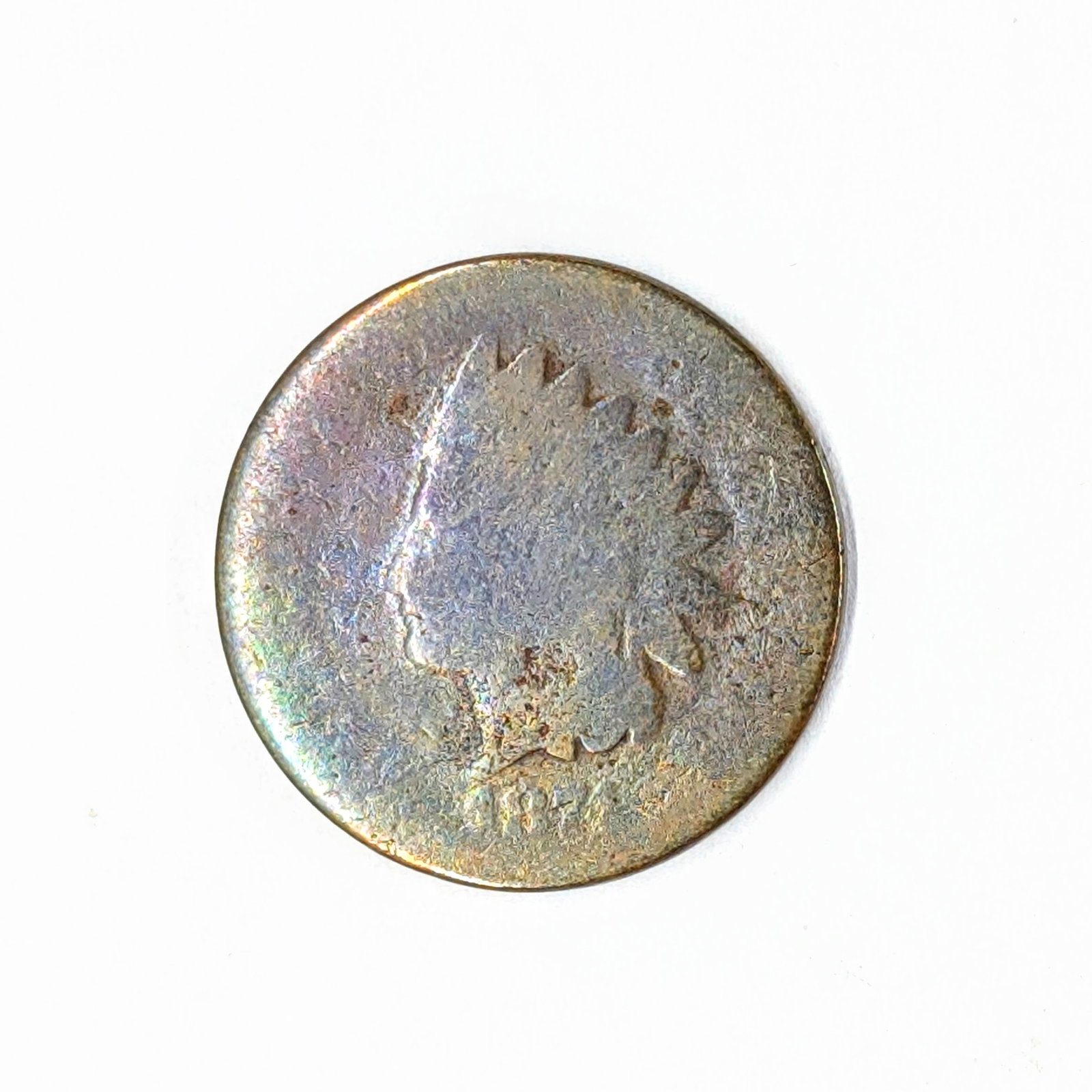 1874 Indian Head Cent- Semi Key Date, Toned (1 of 3)