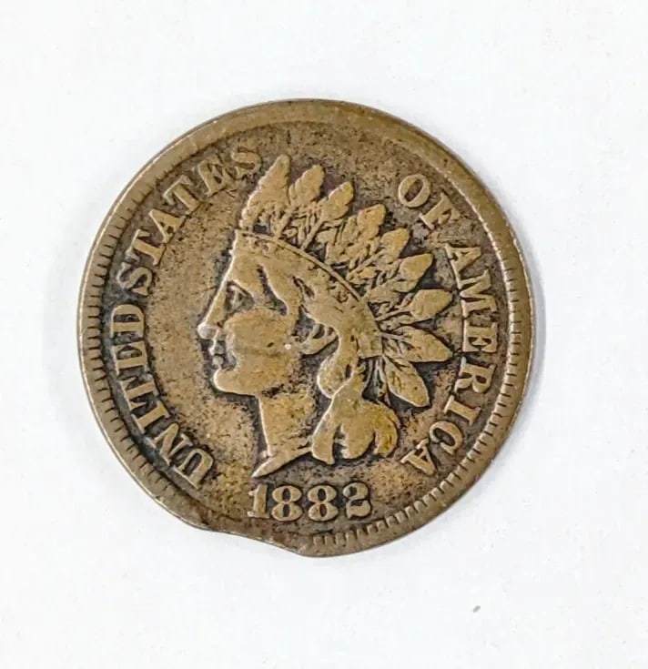 Feature-1882 Indian Head Cent- Error, Clipped: FEATURE