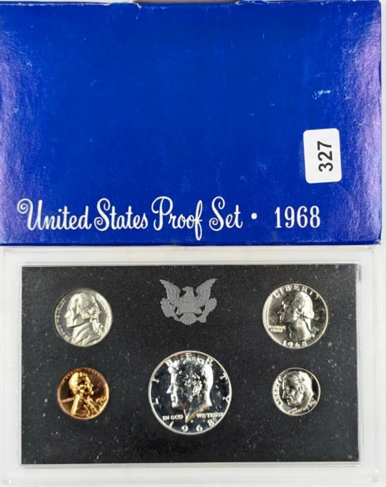 1968 US Proof Set w/ Silver JFK Half: 40% Silver