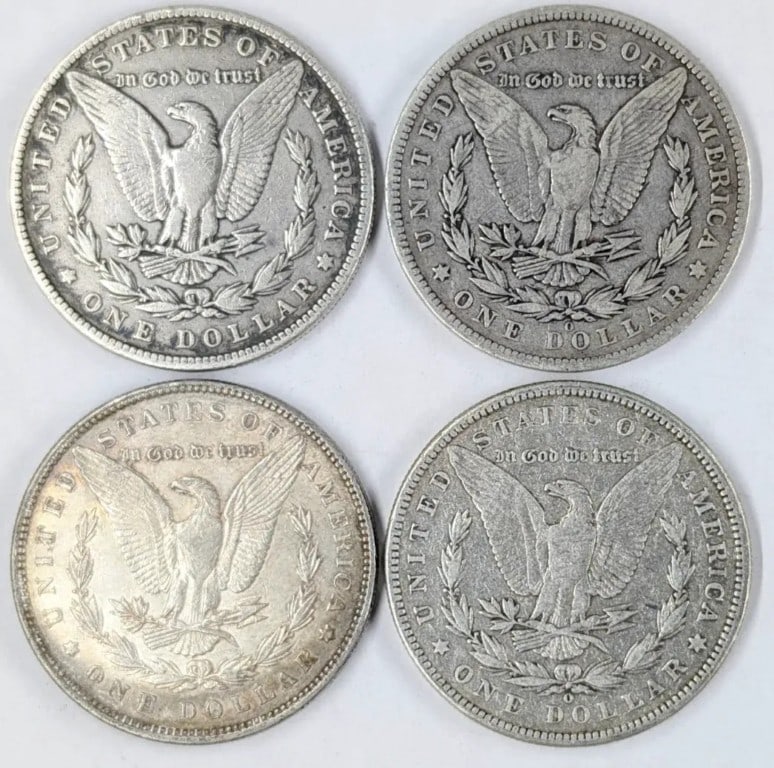 Lot of 4 Morgan Silver Dollars - 1883-1900 - 2