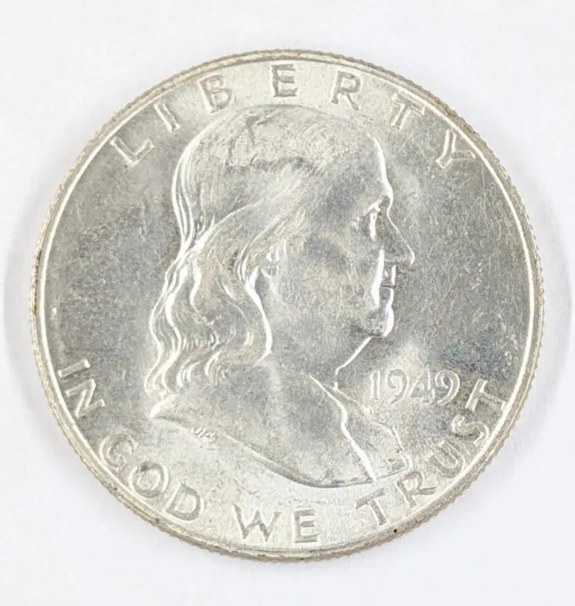1949-D Silver Franklin Half Dollar- Semi Key Date, Uncirculated: Silver
