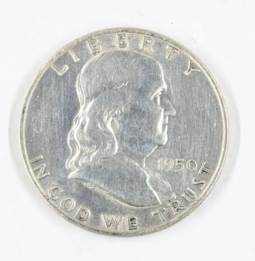 1950-D Silver Franklin Half Dollar (1 of 2)
