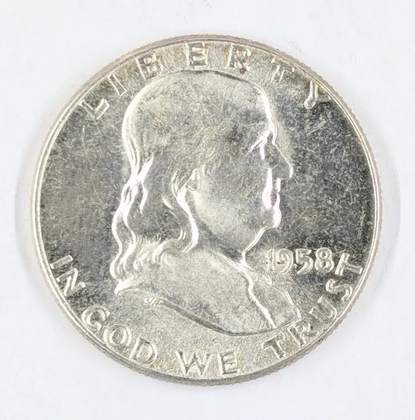 1958 Silver Franklin Half Dollar- Uncirculated: Silver
