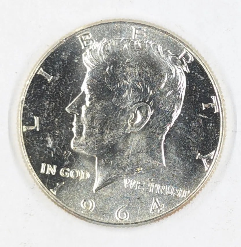 1964 Silver John F Kennedy Half Dollar - Uncirculated: Silver