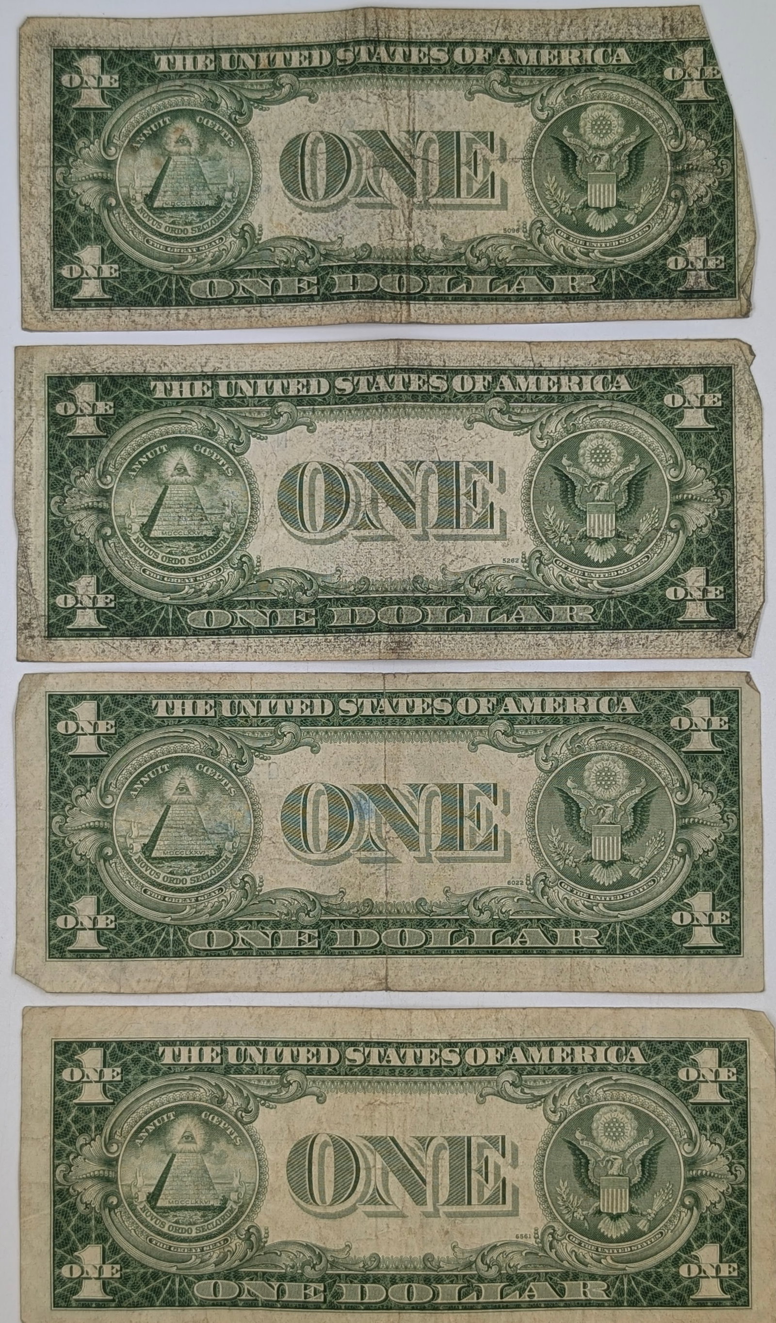 Lot of 4- 1935 $1 Notes - Silver Certificates - 2