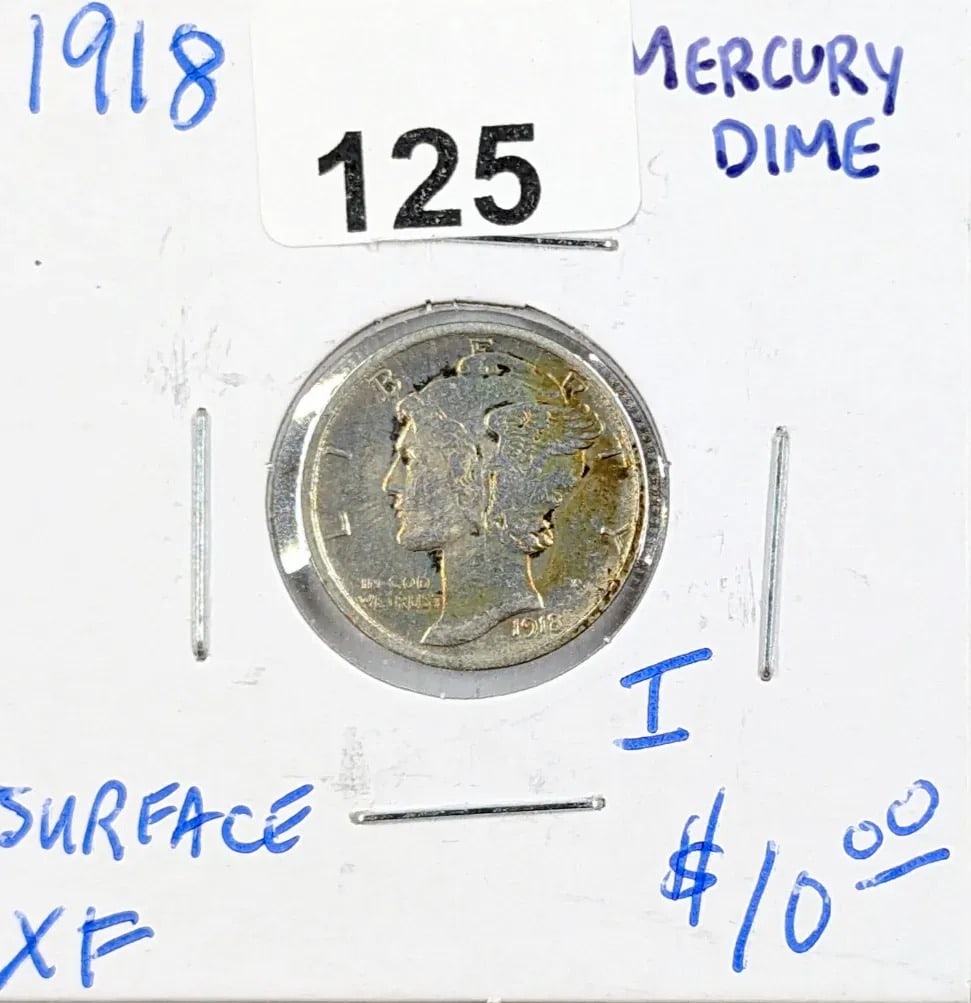 1918 Silver Mercury Dime: Silver