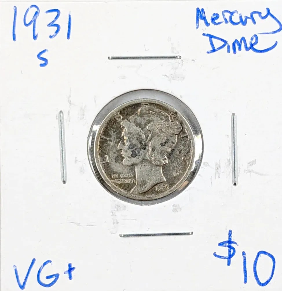 1931-S Silver Mercury Dime: Silver