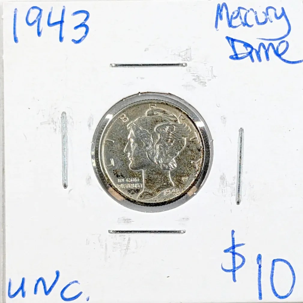 1943 Silver Mercury Dime- Great Condition!: Silver