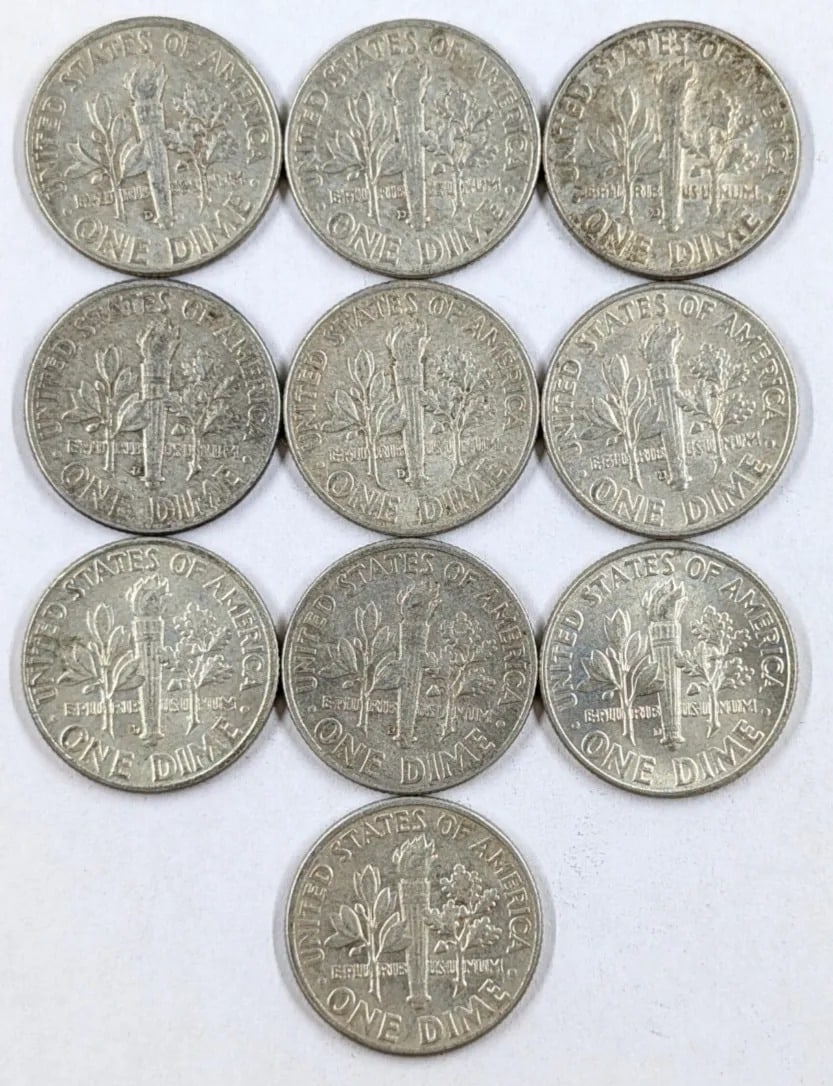 Lot of 10 Silver Roosevelt Dimes - 1960-1964 - 2